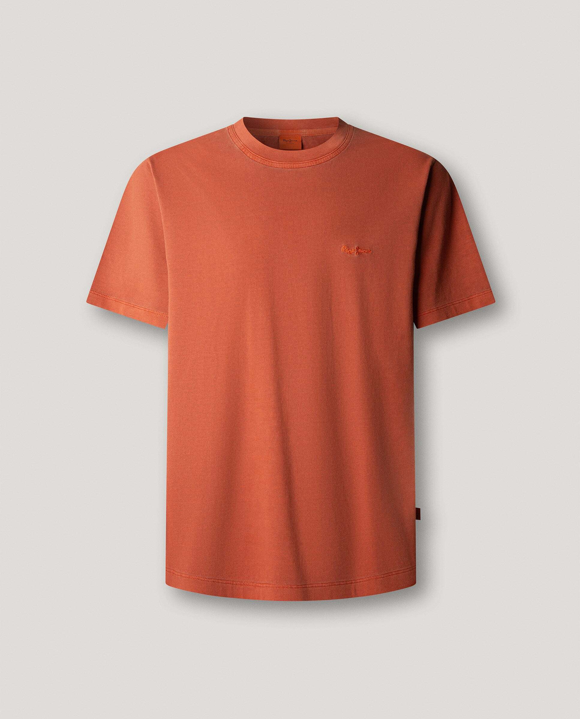 Imagen 6 de Camiseta de hombre logo bordado fit regular - Pepe Jeans - Naranja fuerte Naranja fuerte