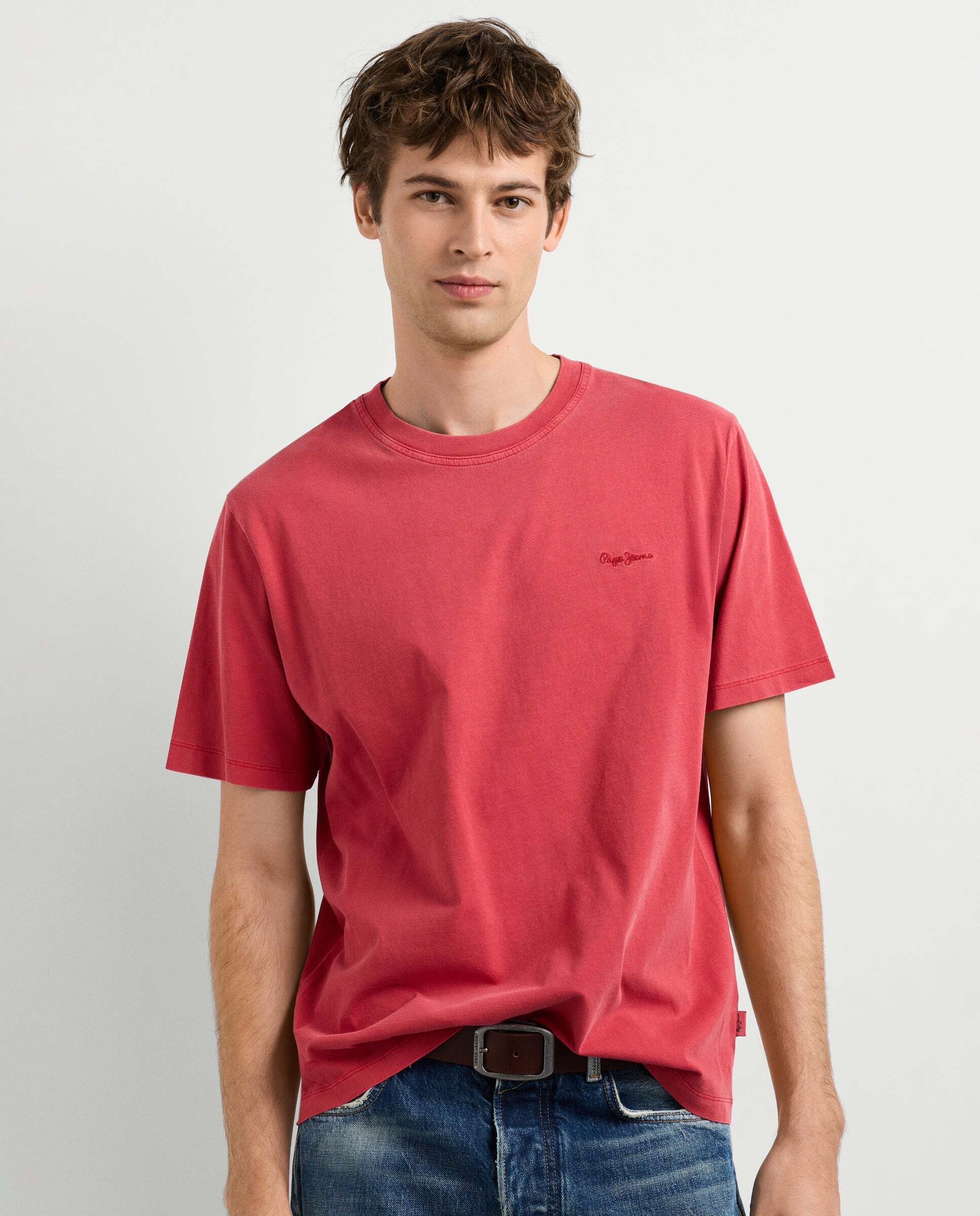 Imagen 1 de Camiseta de hombre logo bordado fit regular - Pepe Jeans - Rojo Rojo