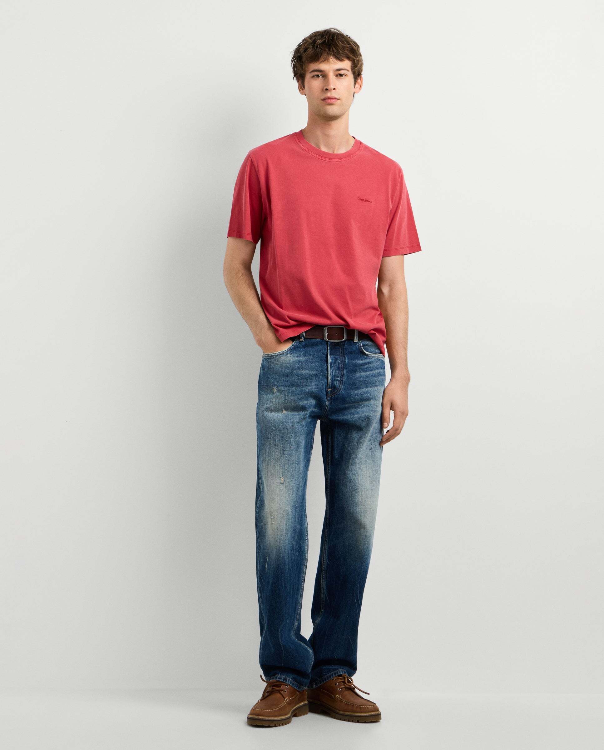 Imagen 2 de Camiseta de hombre logo bordado fit regular - Pepe Jeans - Rojo Rojo