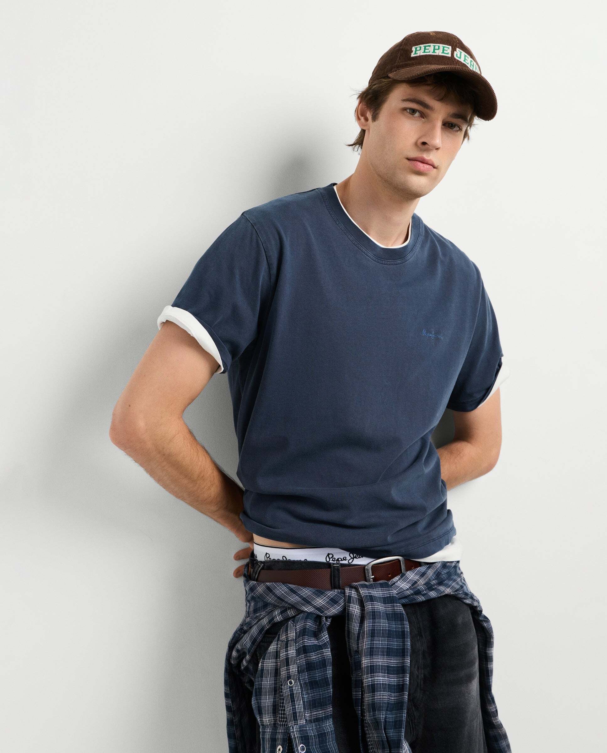 Imagen 1 de Camiseta de hombre logo bordado fit regular - Pepe Jeans - Azul Azul