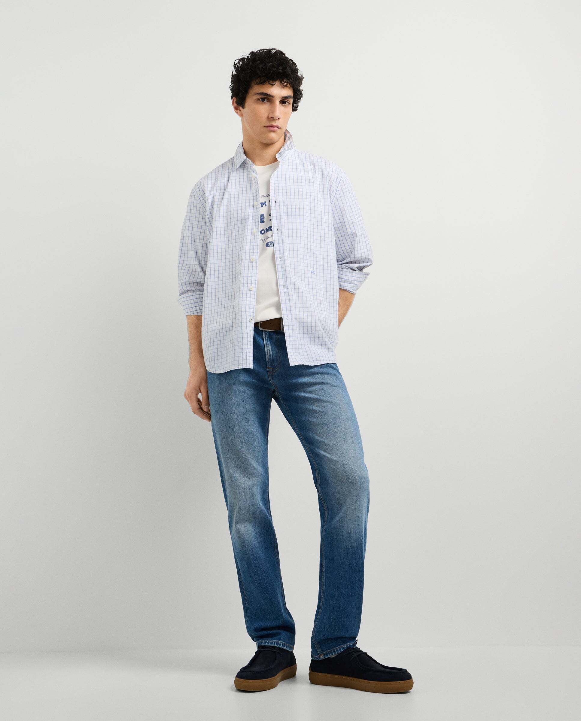 Imagen 0 de Vaquero de hombre fit recto tiro regular Azul denim