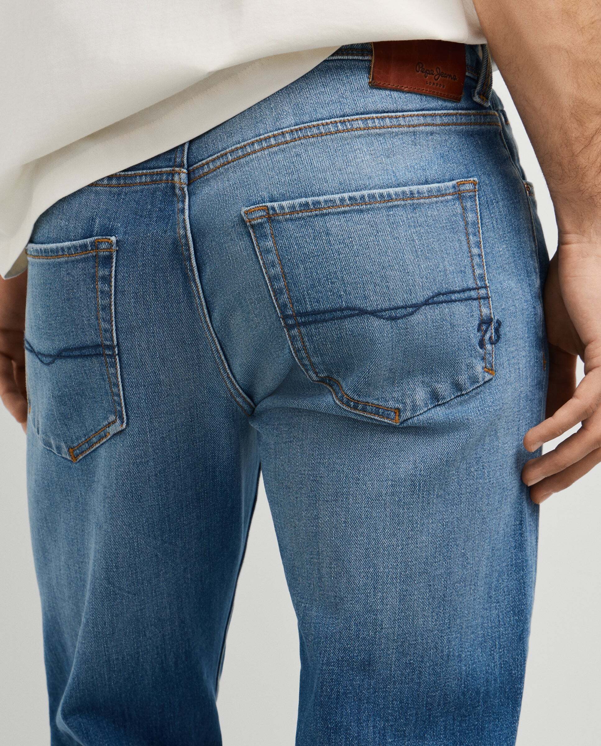 Vaquero de hombre fit recto tiro regular - Pepe Jeans - Azul denim Azul denim-4