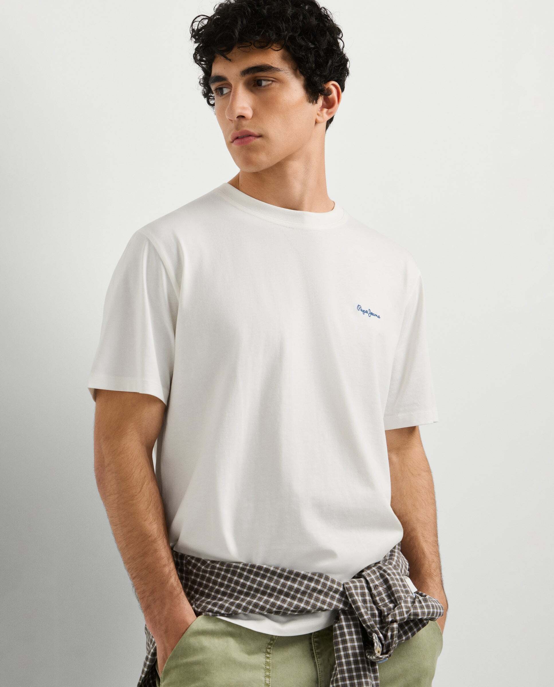 Imagen 1 de Camiseta de hombre logo bordado fit regular - Pepe Jeans - Blanco roto Blanco roto