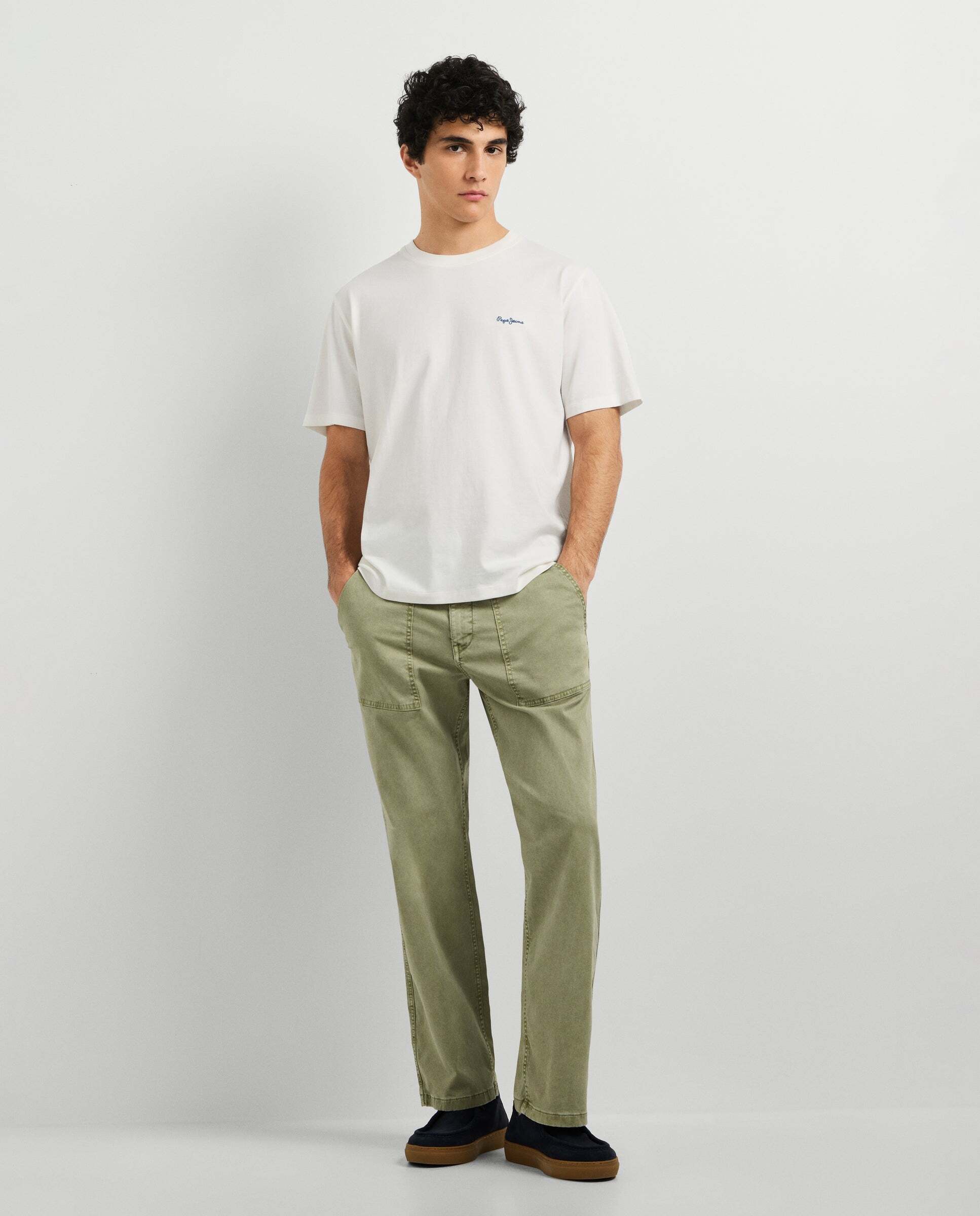 Imagen 2 de Camiseta de hombre logo bordado fit regular - Pepe Jeans - Blanco roto Blanco roto