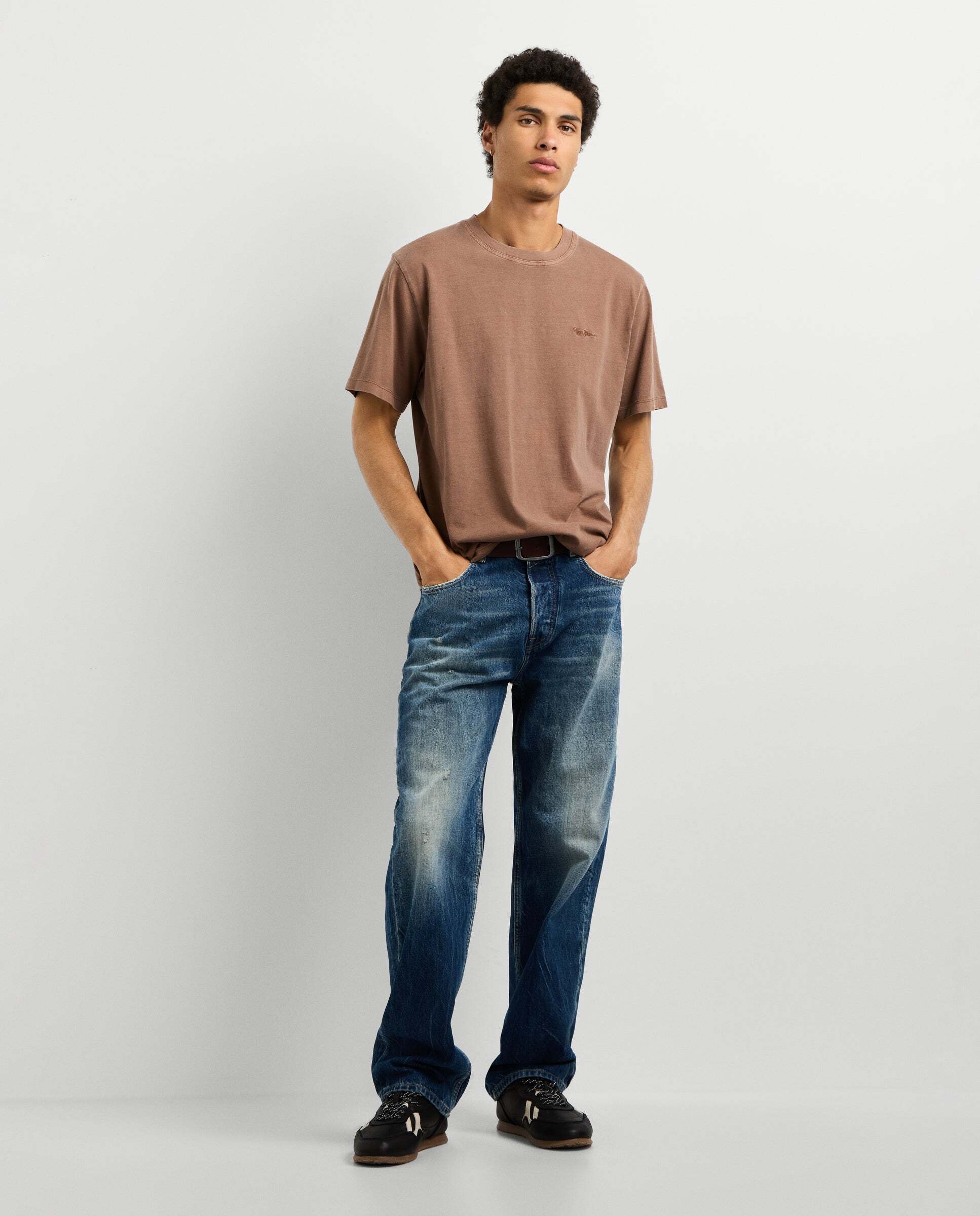 Imagen 2 de Camiseta de hombre logo bordado fit regular - Pepe Jeans - Marrón claro Marrón claro