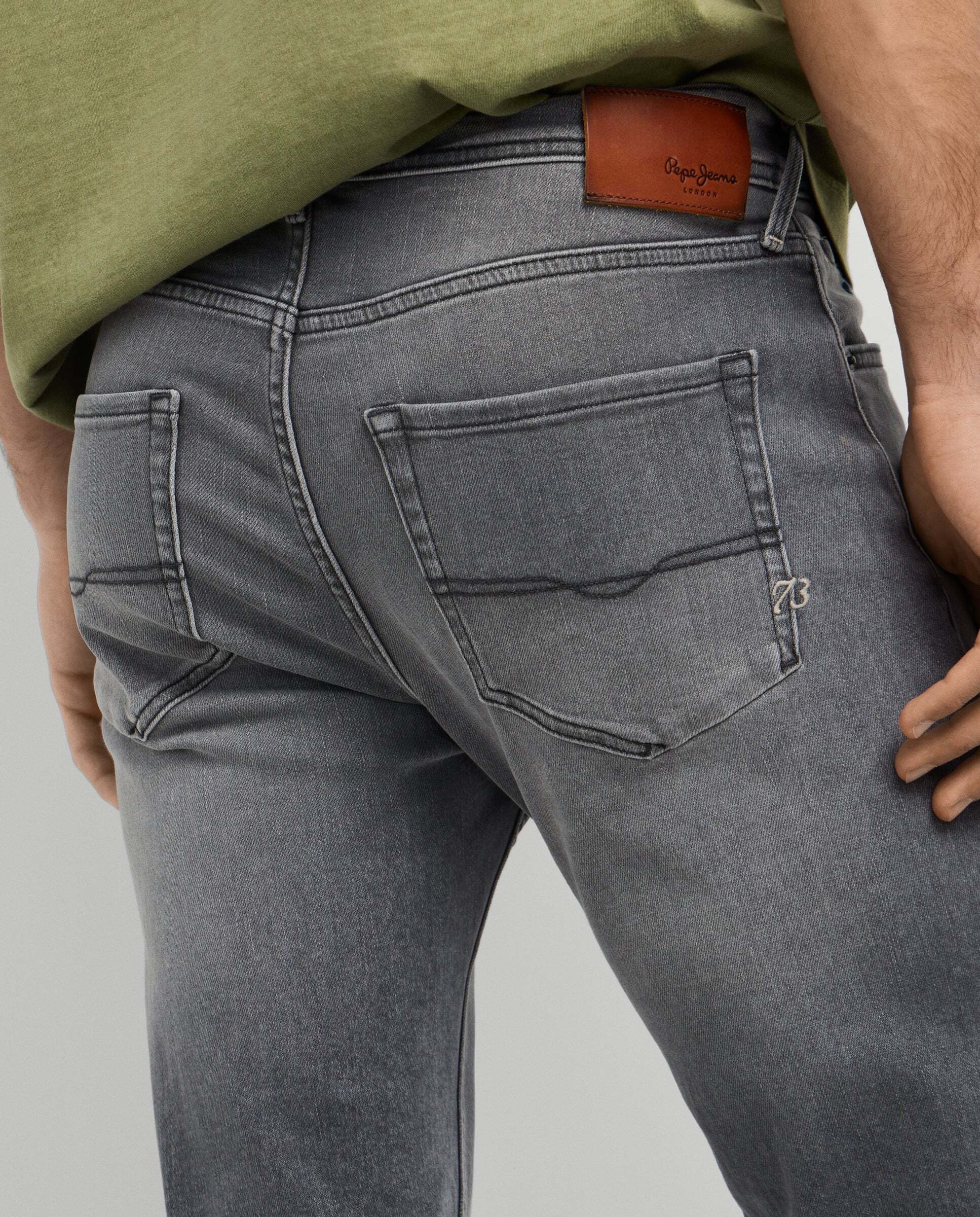Vaquero de hombre fit recto tiro regular - Pepe Jeans - Gris Gris-4