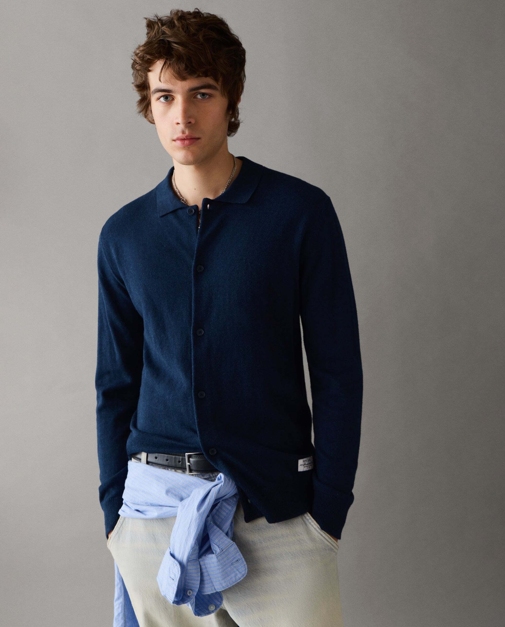 Imagen 0 de Cárdigan de hombre de punto fit regular Azul