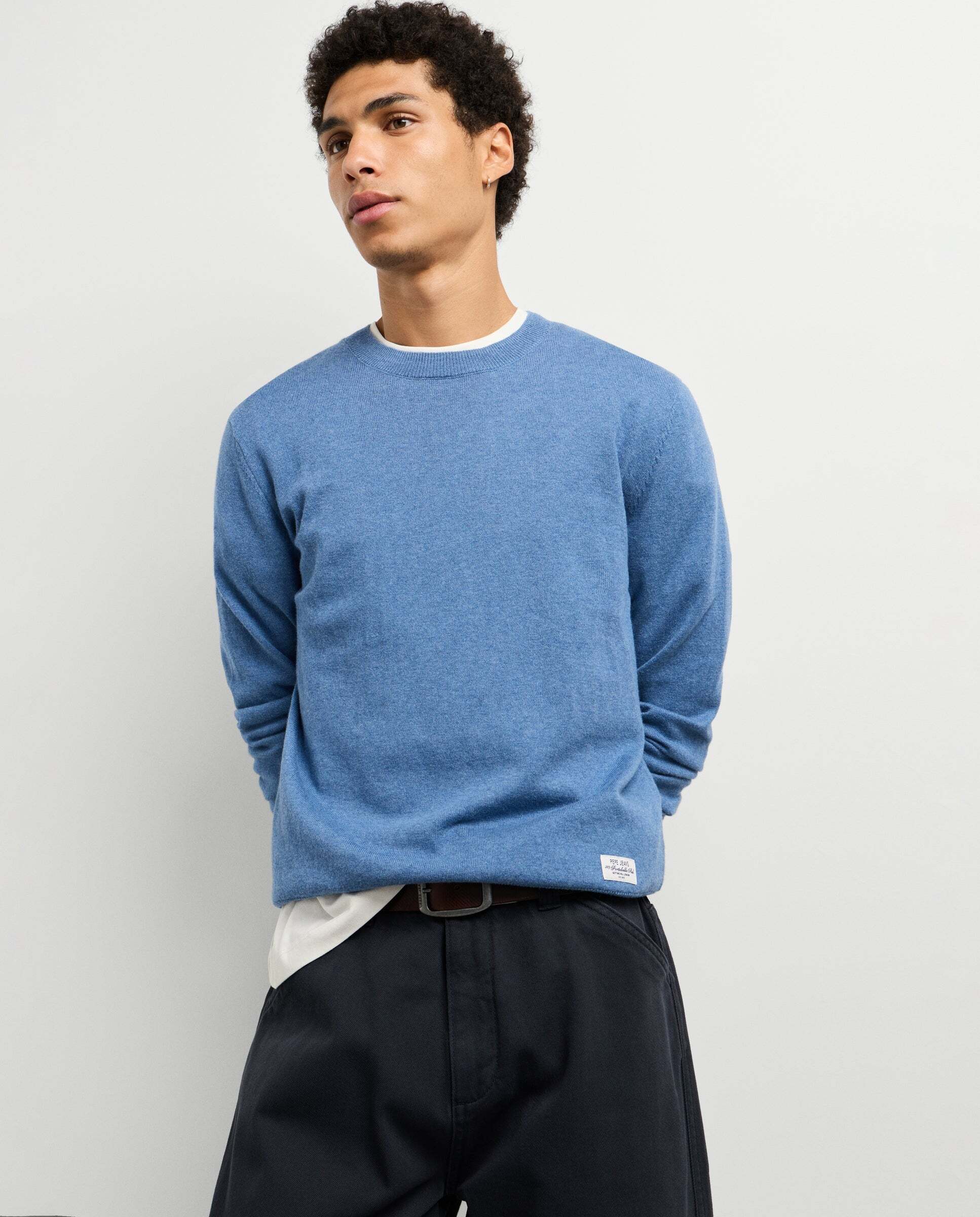 Jersey de hombre punto cuello redondo fit regular - Pepe Jeans - Azul Océano Azul Océano-1
