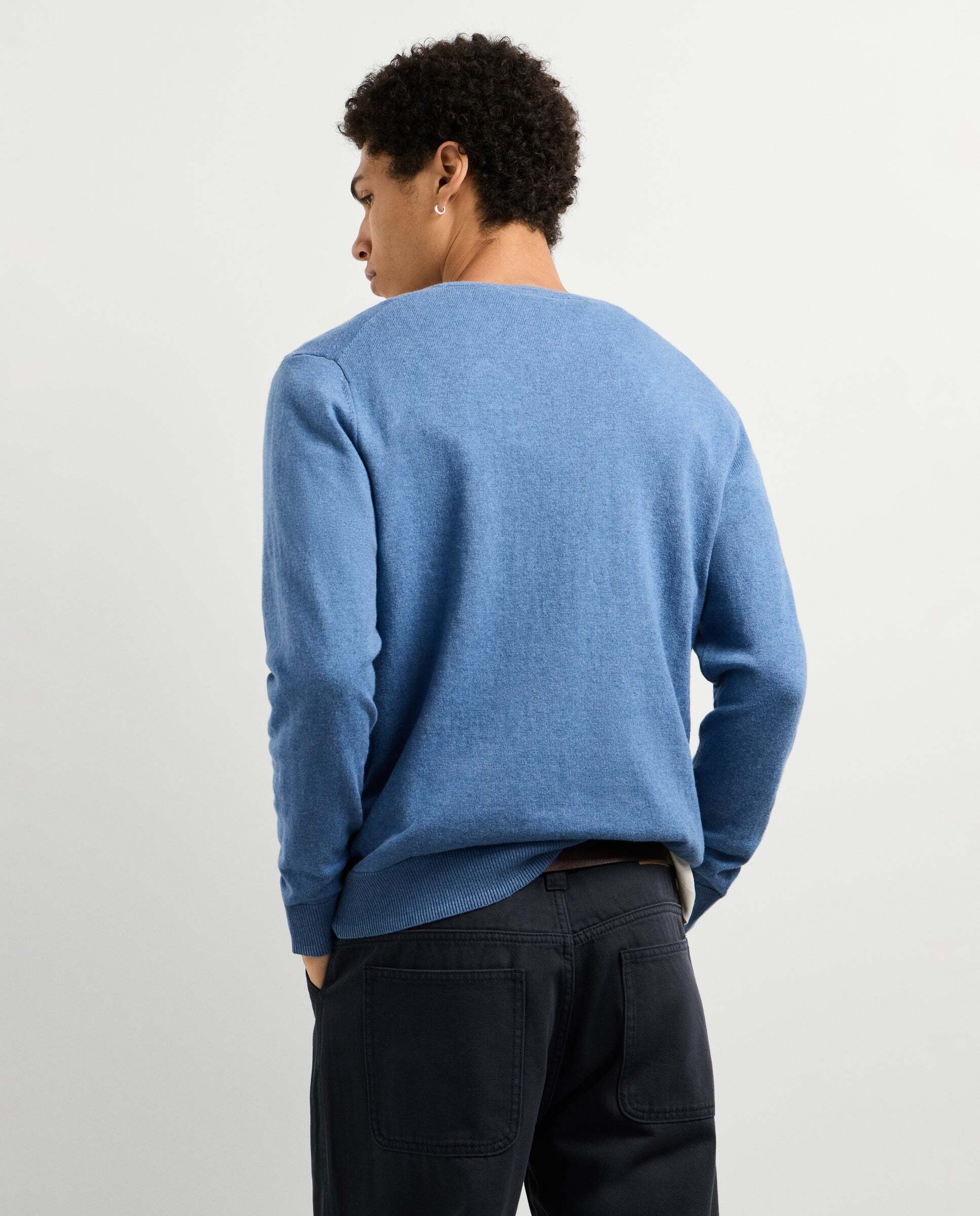 Jersey de hombre punto cuello redondo fit regular - Pepe Jeans - Azul Océano Azul Océano-3