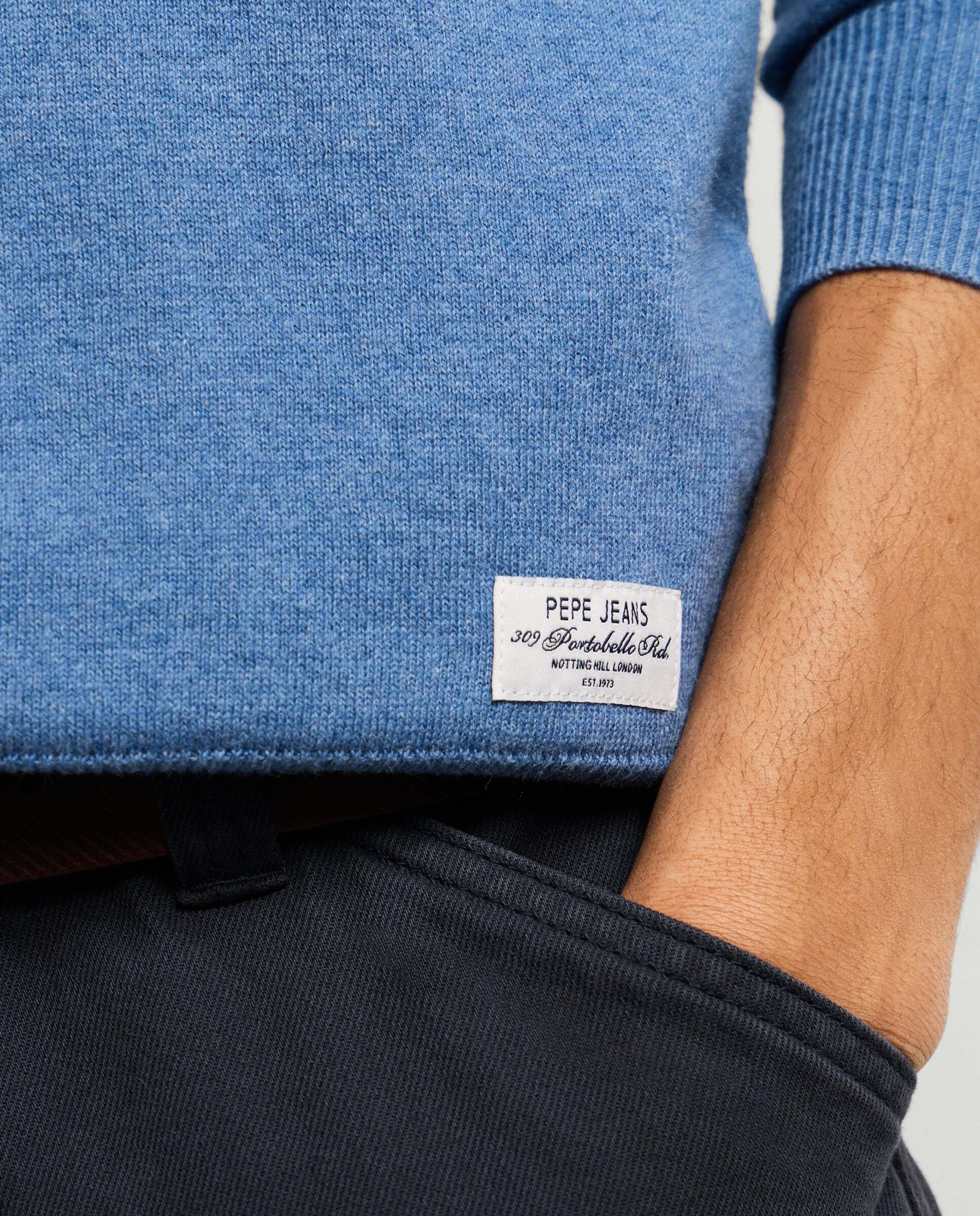 Jersey de hombre punto cuello redondo fit regular - Pepe Jeans - Azul Océano Azul Océano-4