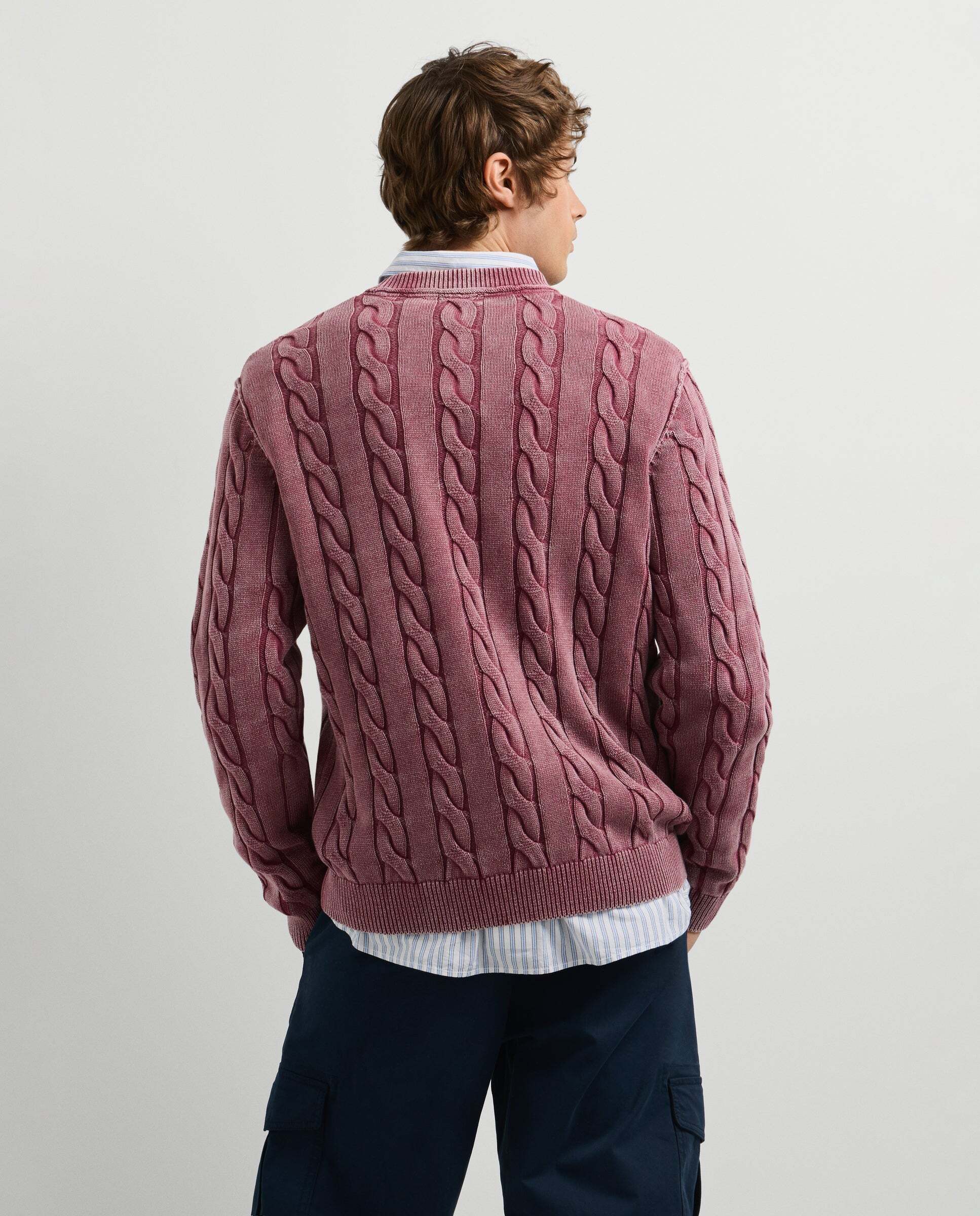 Jersey de hombre trenzado fit regular - Pepe Jeans - Vino Vino-3