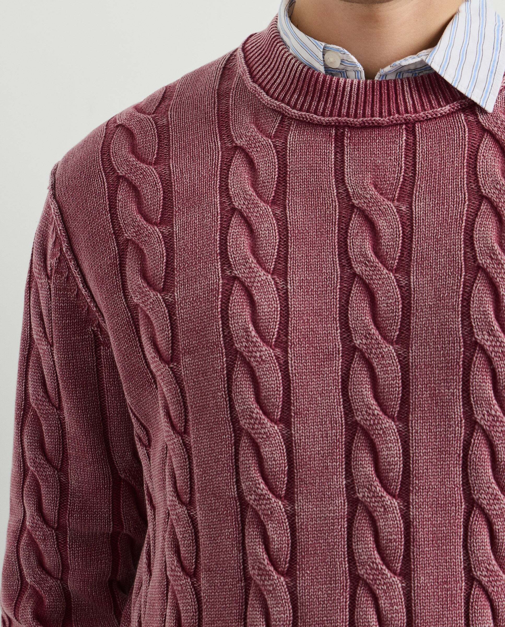 Jersey de hombre trenzado fit regular - Pepe Jeans - Vino Vino-4