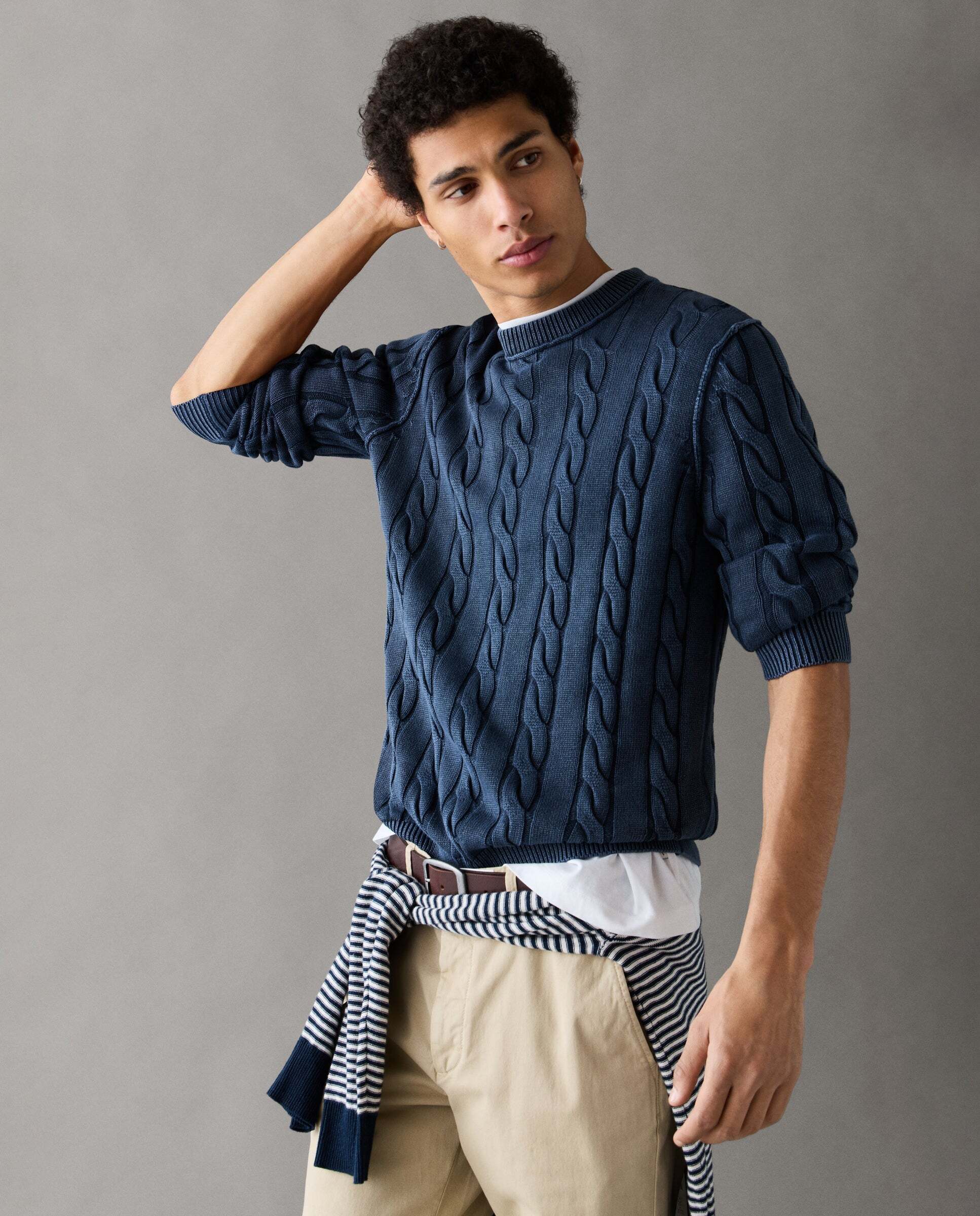 Jersey de hombre trenzado fit regular - Pepe Jeans - Azul Azul-1