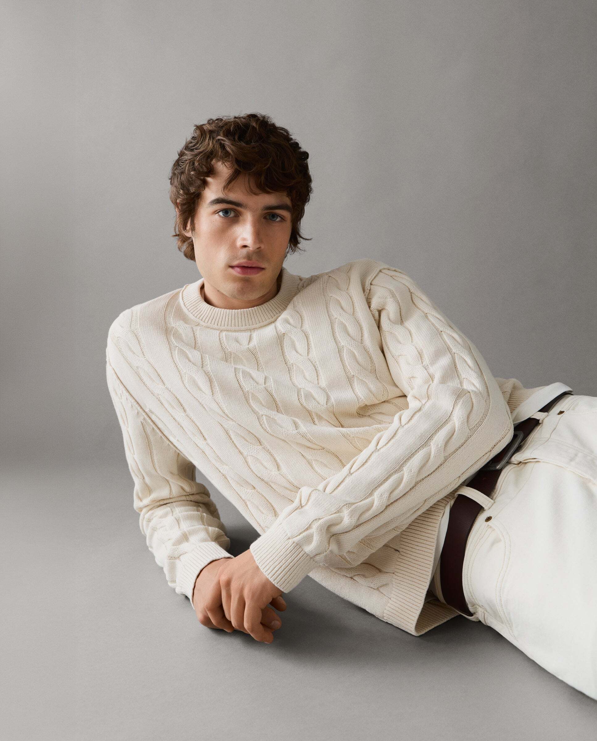 Jersey de hombre trenzado fit regular - Pepe Jeans - Blanco Blanco-1