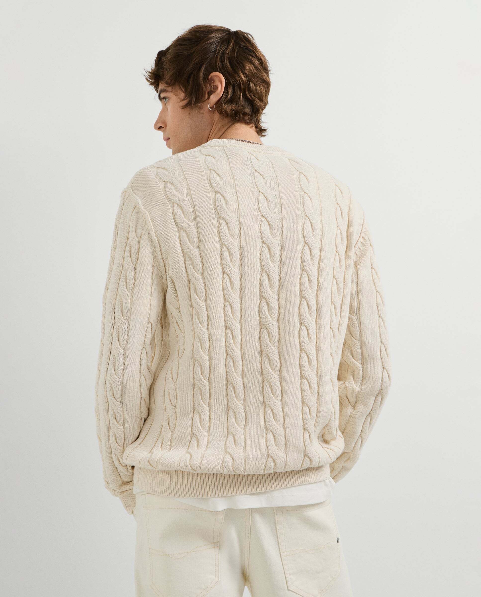 Jersey de hombre trenzado fit regular - Pepe Jeans - Blanco Blanco-3