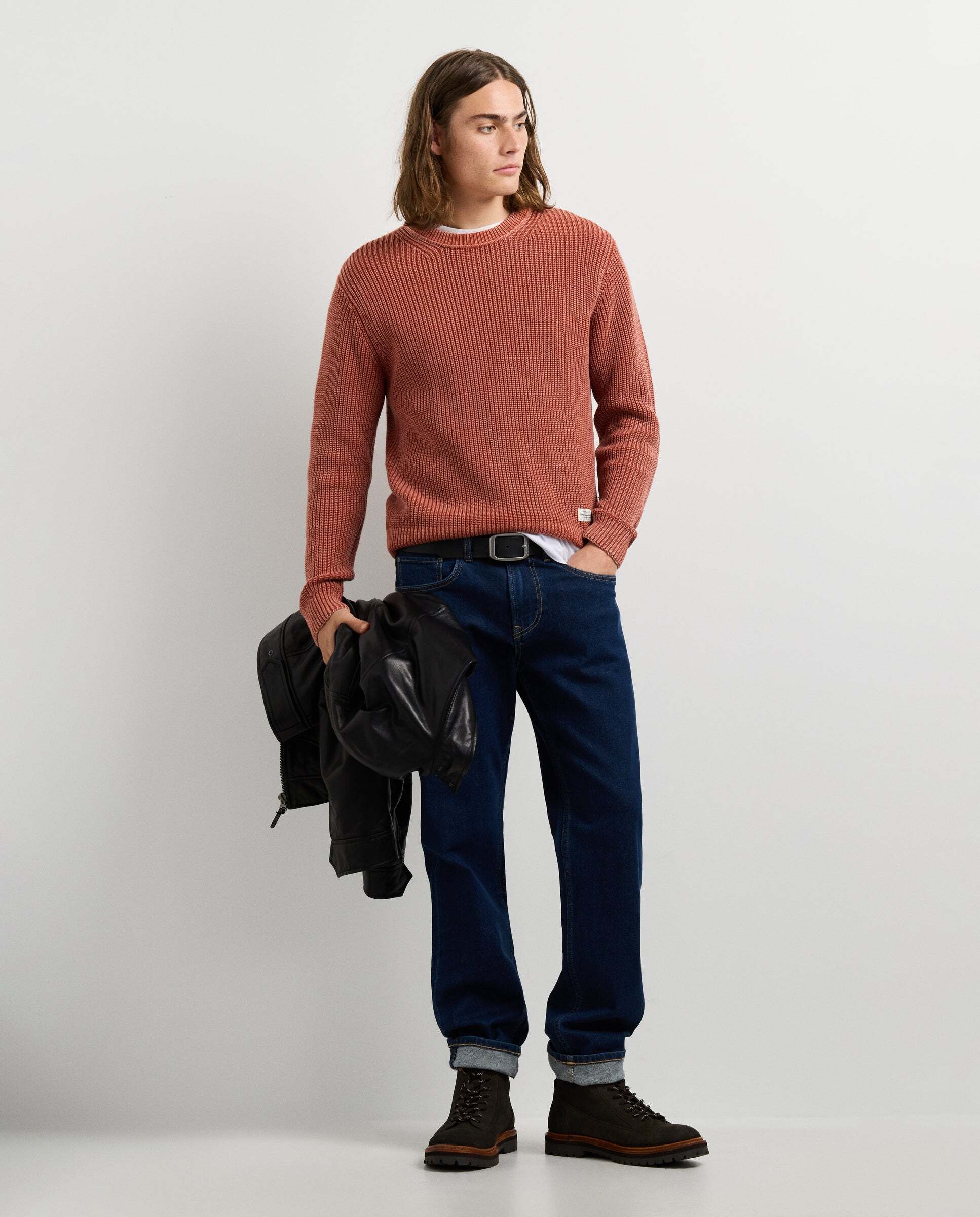 Jersey de hombre punto cuello redondo fit regular - Pepe Jeans - Naranja fuerte Naranja fuerte-2