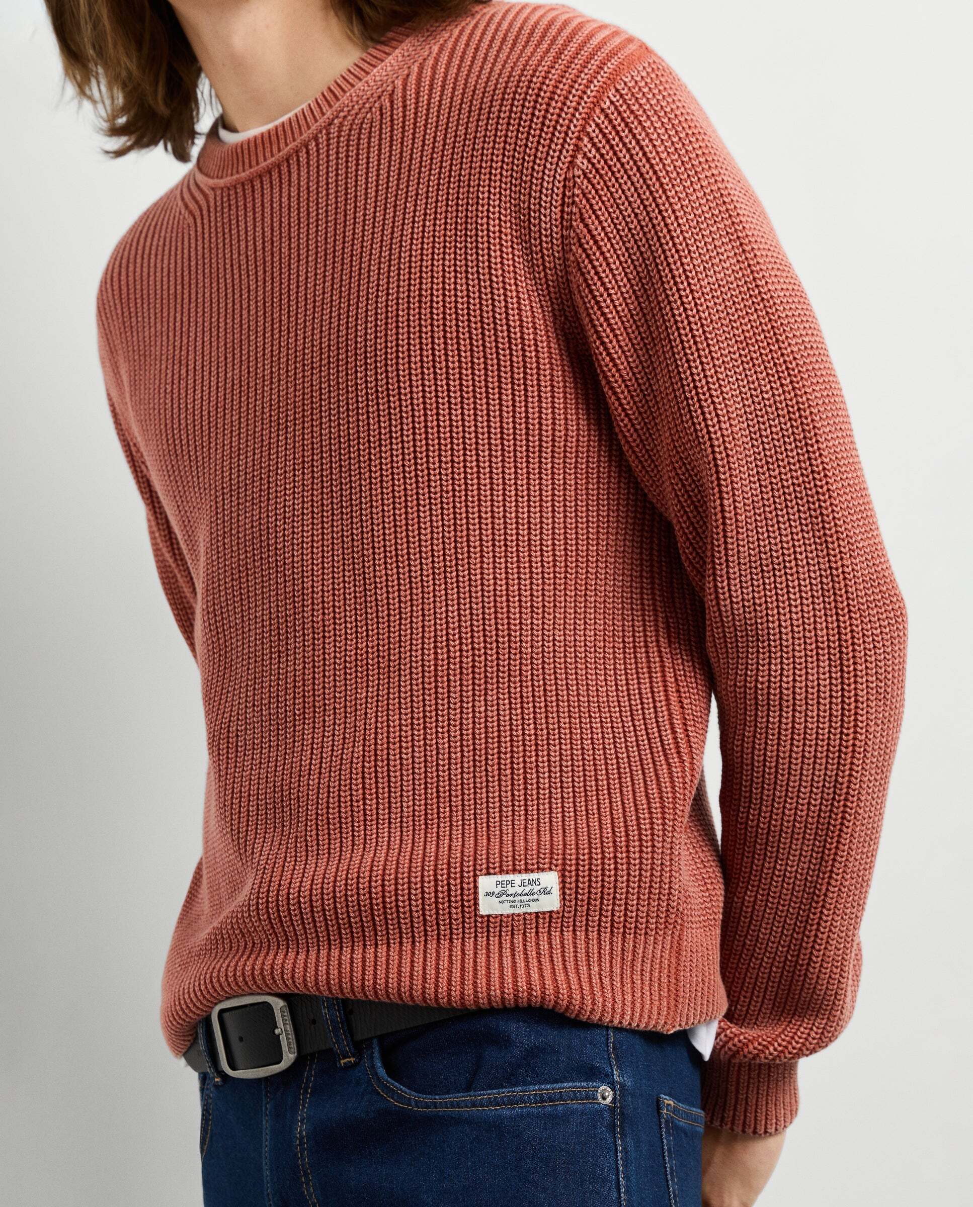 Jersey de hombre punto cuello redondo fit regular - Pepe Jeans - Naranja fuerte Naranja fuerte-4