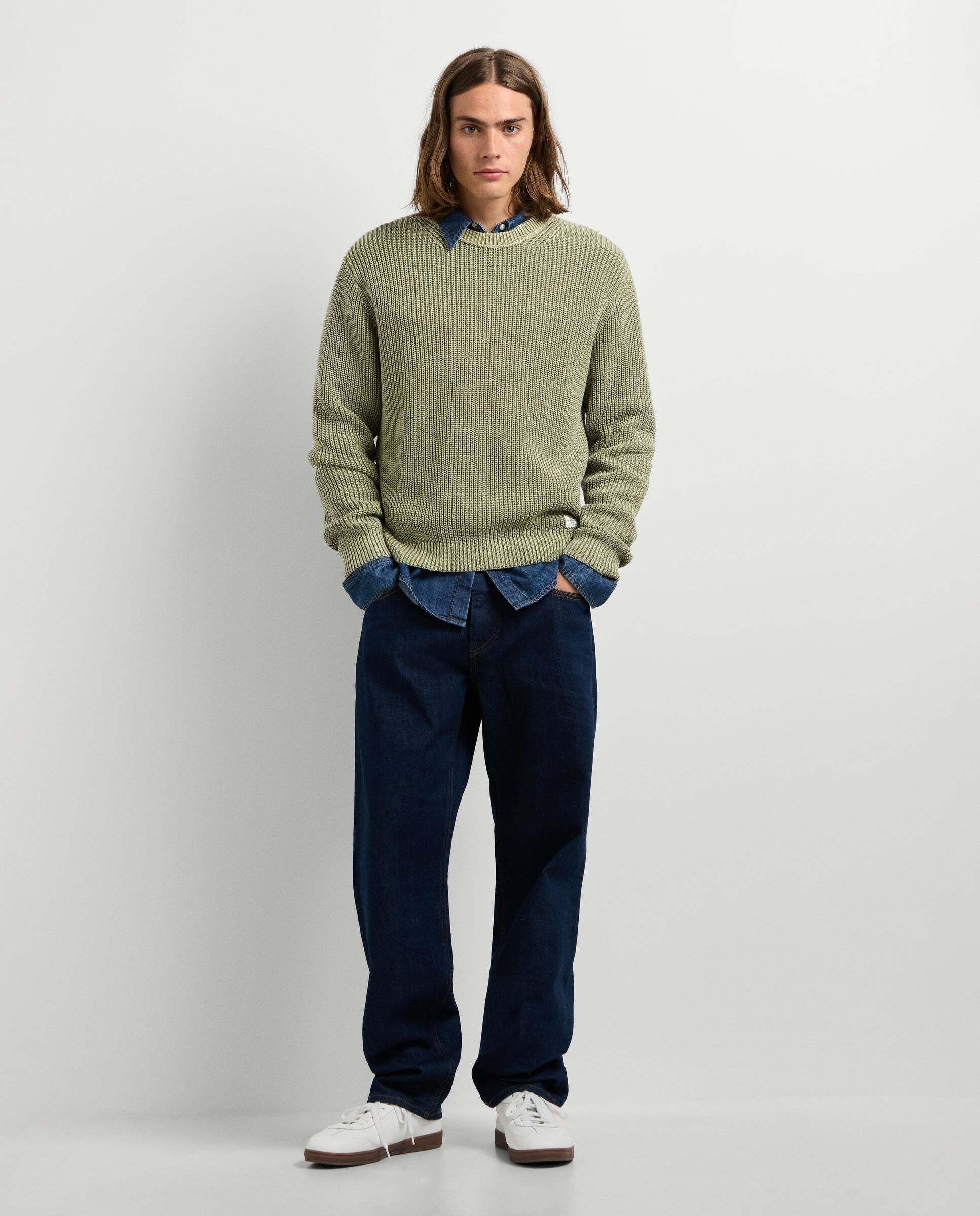 Jersey de hombre punto cuello redondo fit regular - Pepe Jeans - Verde militar Verde militar-2