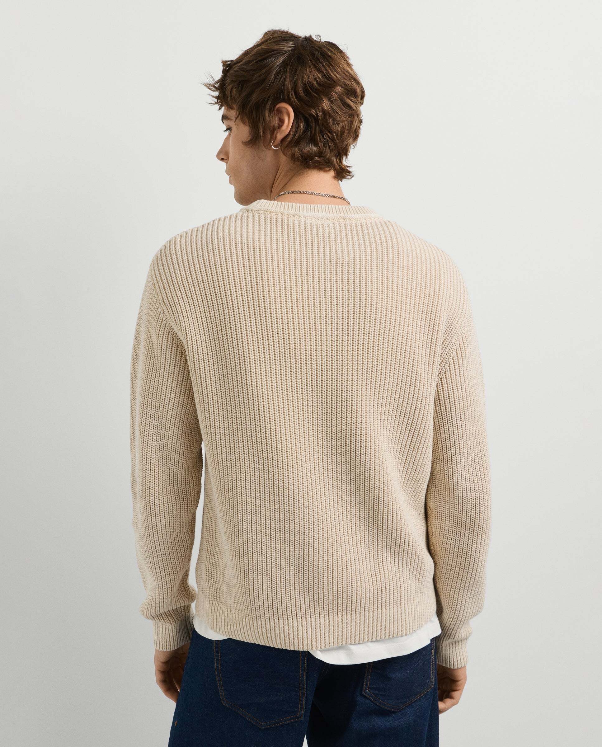 Jersey de hombre punto cuello redondo fit regular - Pepe Jeans - Beige Beige-3