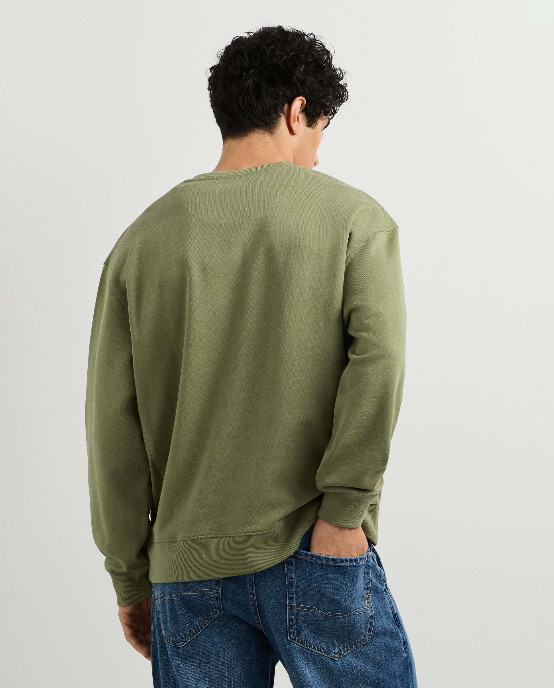 Sudadera de hombre cuello redondo fit casual - Pepe Jeans - Verde militar Verde militar-3