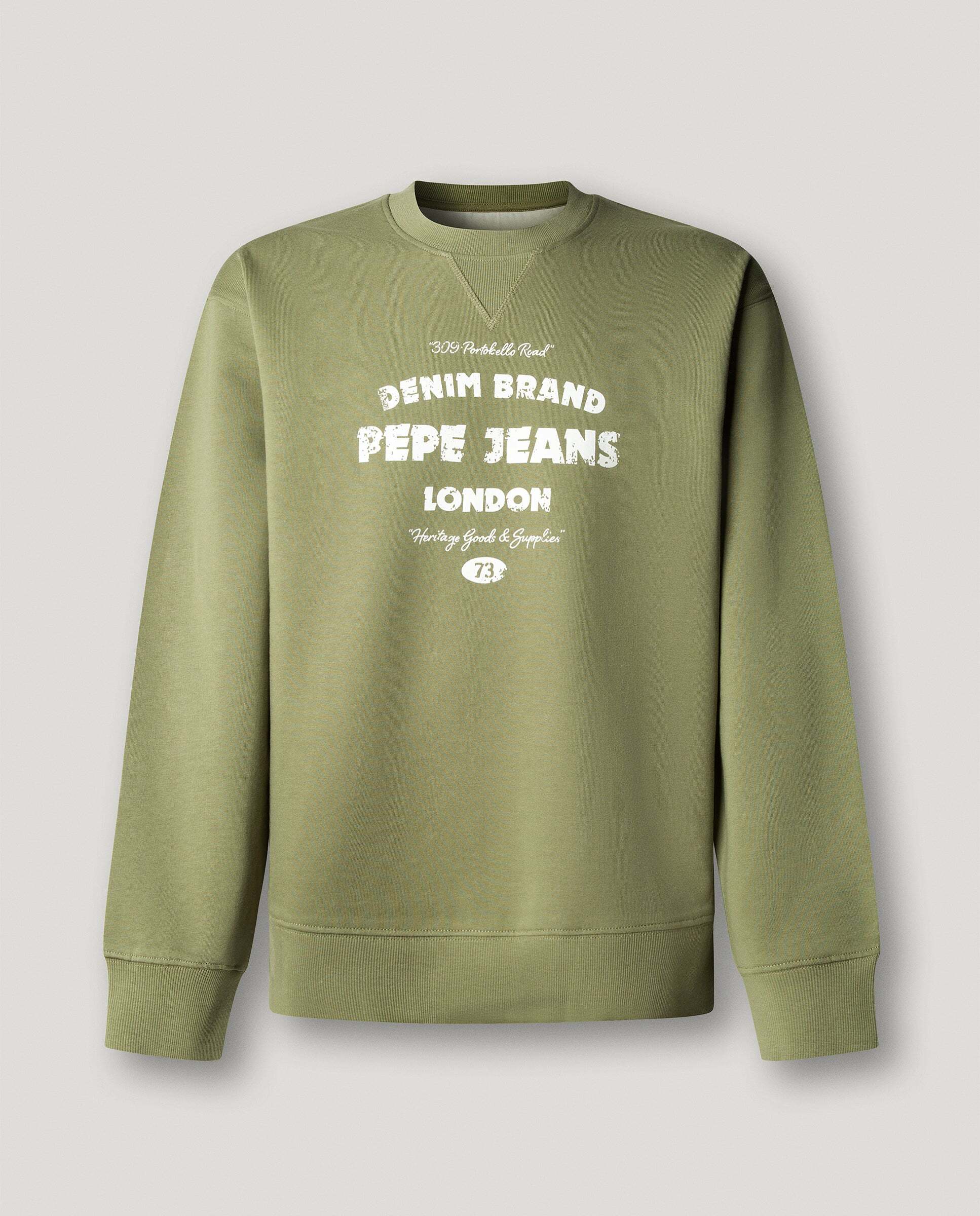 Sudadera de hombre cuello redondo fit casual - Pepe Jeans - Verde militar Verde militar-6
