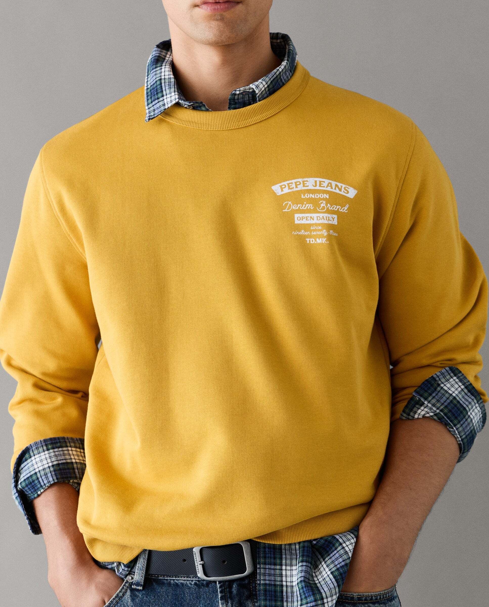 Sudadera de hombre cuello redondo fit regular - Pepe Jeans - Amarillo Amarillo-1
