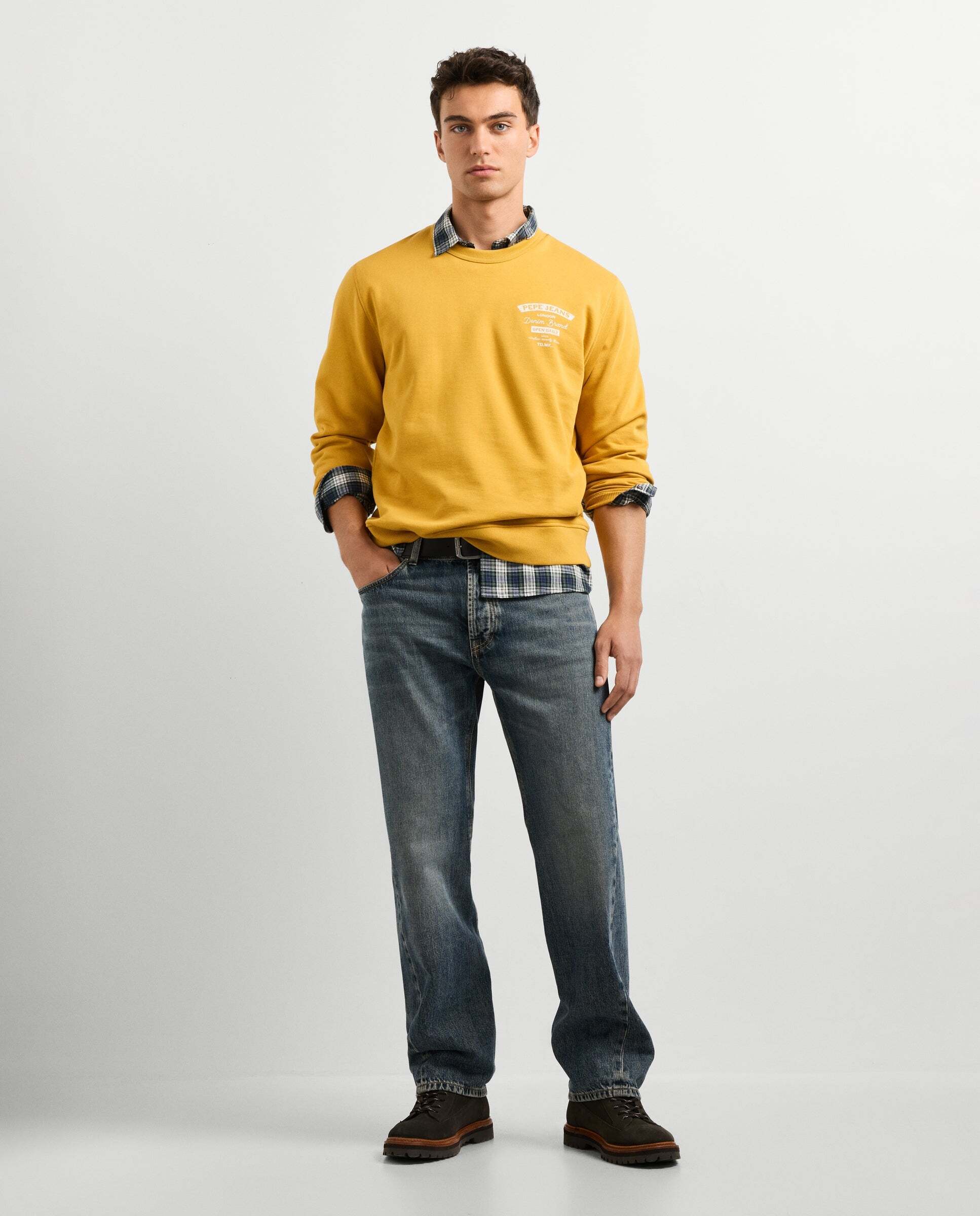 Sudadera de hombre cuello redondo fit regular - Pepe Jeans - Amarillo Amarillo-2