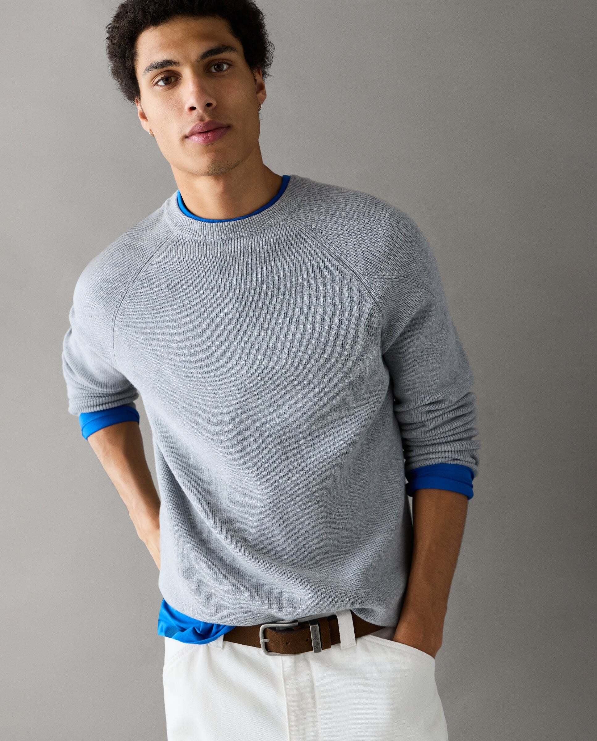 Jersey de hombre cuello redondo con lana - Pepe Jeans - Gris Gris-1