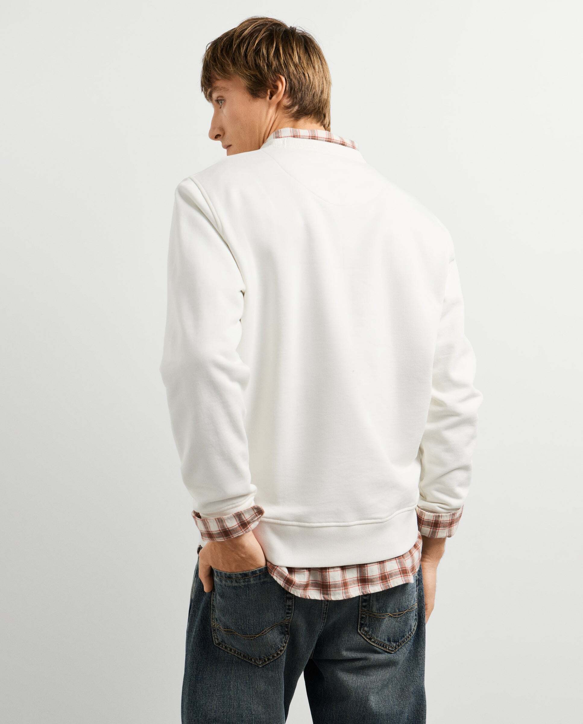 Sudadera de hombre cuello redondo fit regular - Pepe Jeans - Blanco Blanco-3