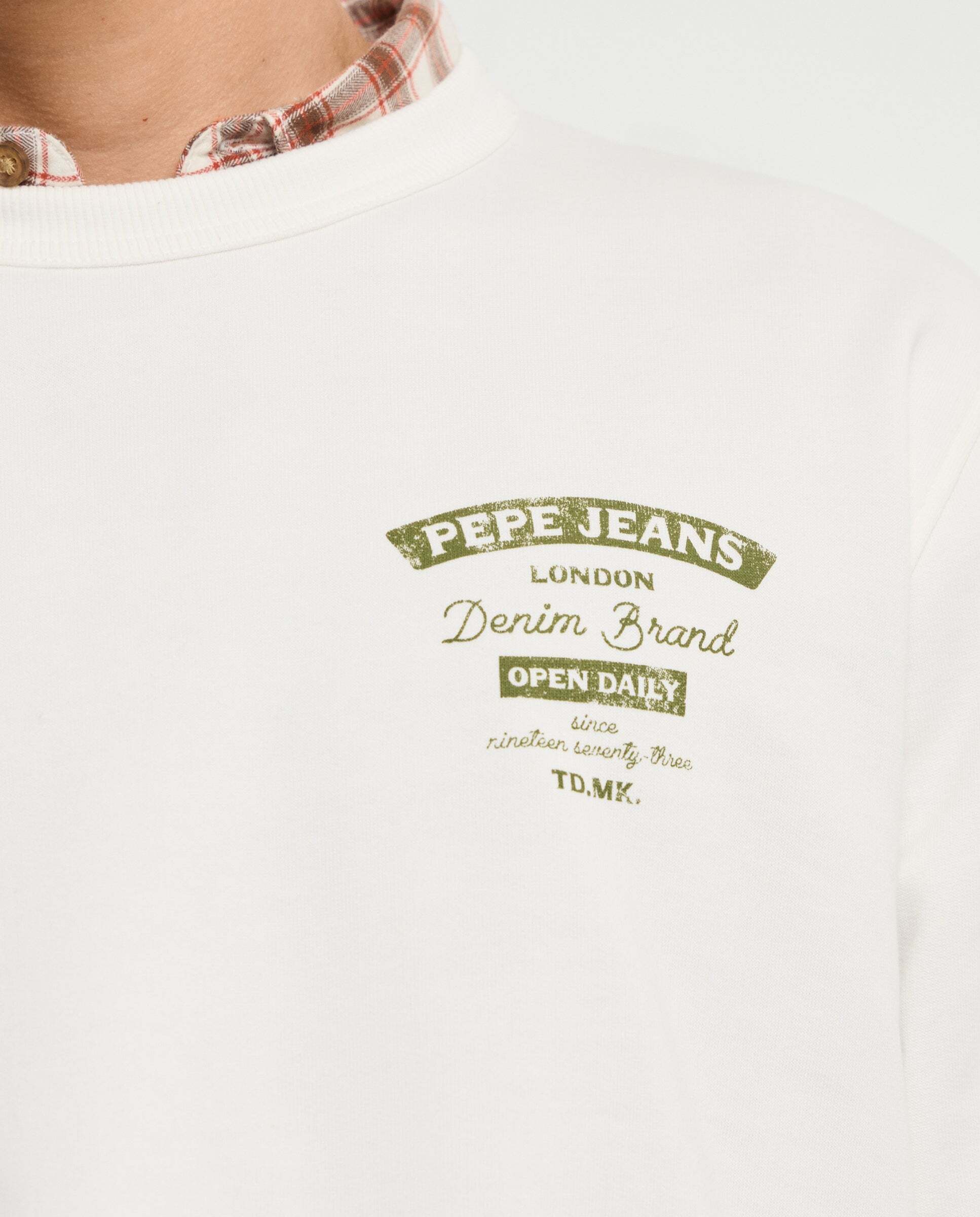 Sudadera de hombre cuello redondo fit regular - Pepe Jeans - Blanco Blanco-4