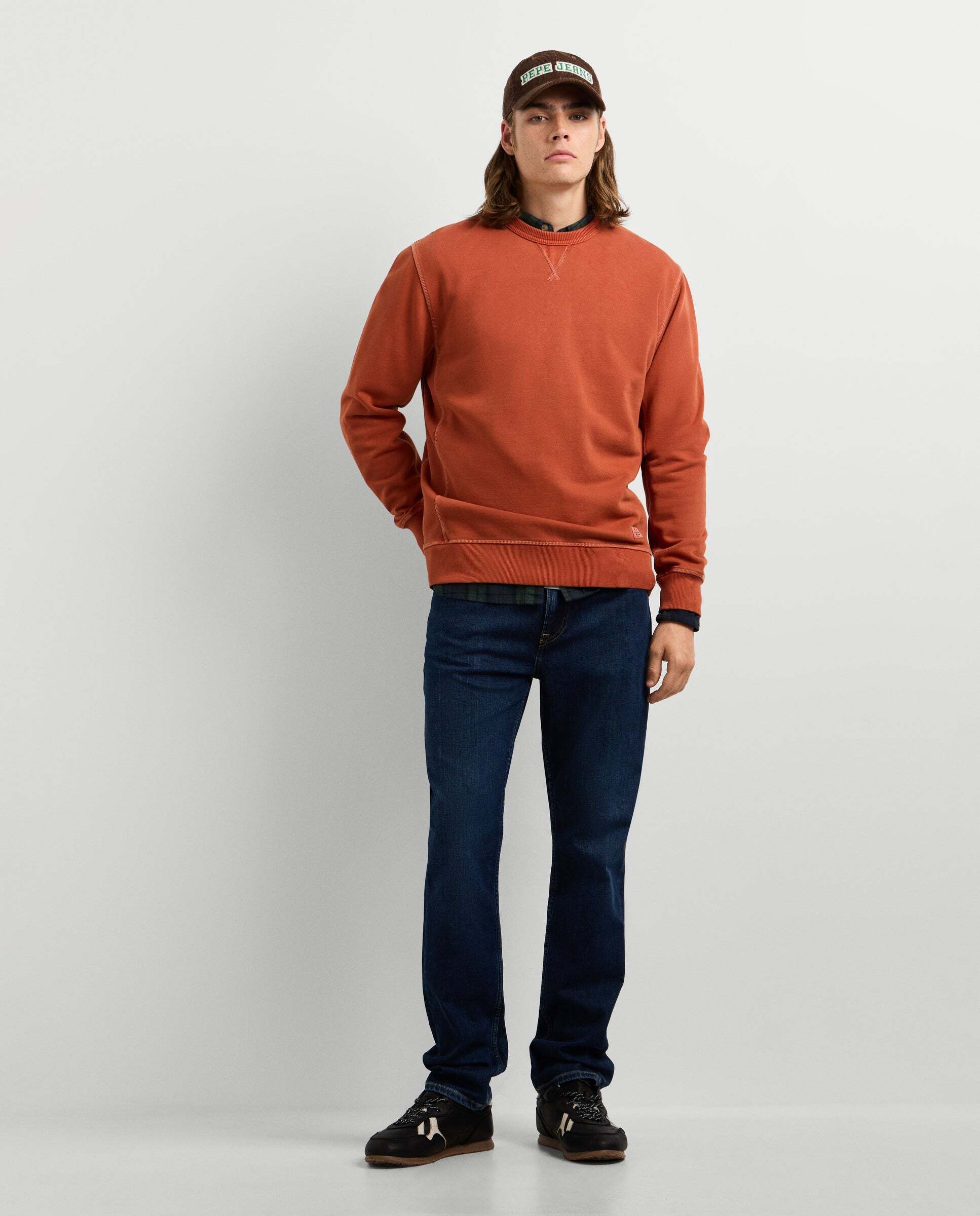 Sudadera de hombre cuello redondo fit regular - Pepe Jeans - Naranja fuerte Naranja fuerte-2