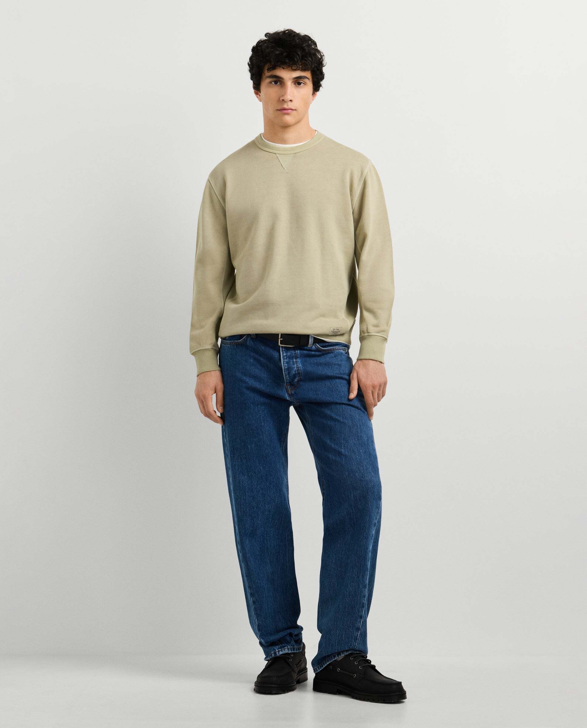 Sudadera de hombre cuello redondo fit regular - Pepe Jeans - Verde militar Verde militar-2