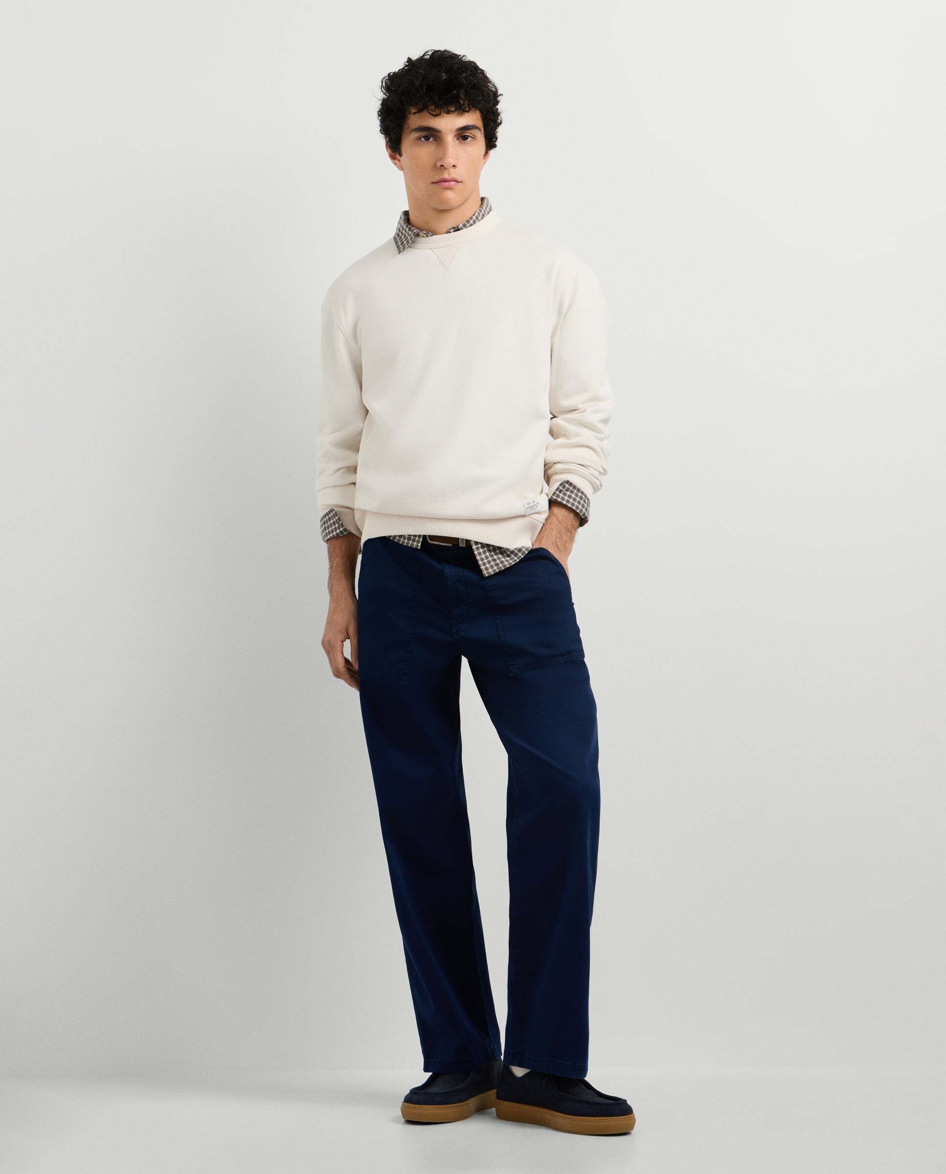 Sudadera de hombre cuello redondo fit regular - Pepe Jeans - Marfil Marfil-1