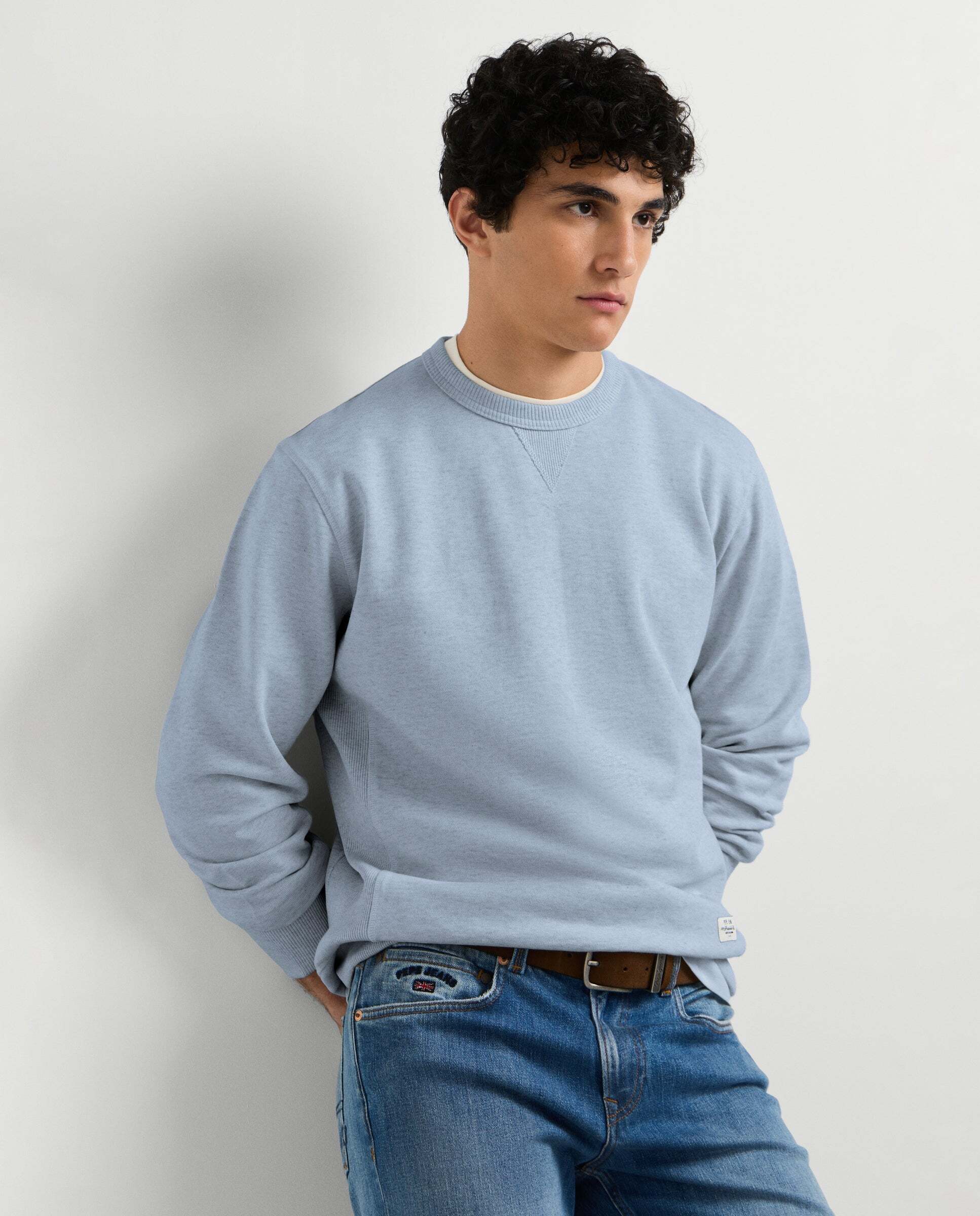 Imagen 0 de Sudadera de hombre cuello redondo fit regular Azul