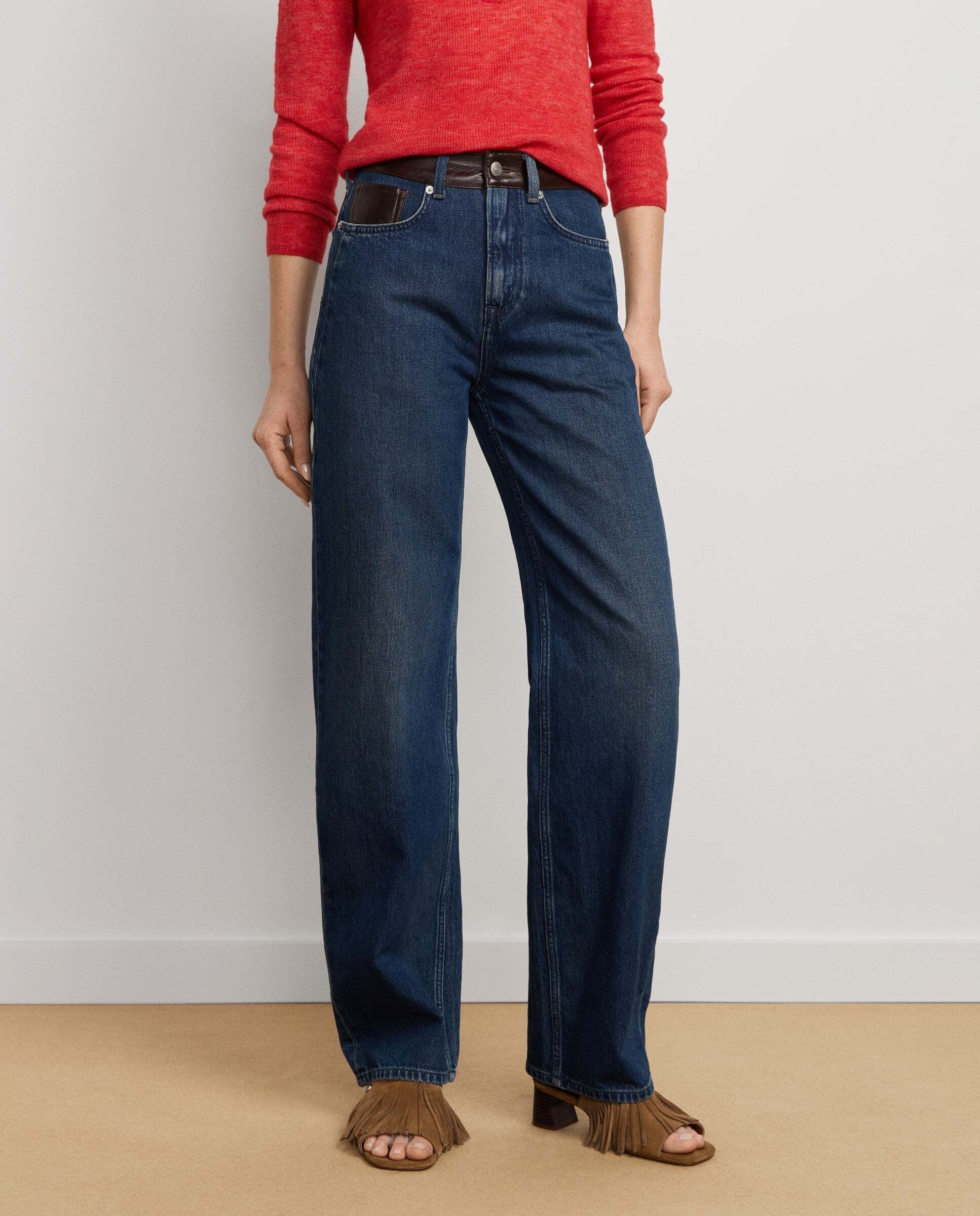 W11 eden hw straight contrast - Pepe Jeans - vaquero de mujer fit recto tiro alto - Azul Azul-2