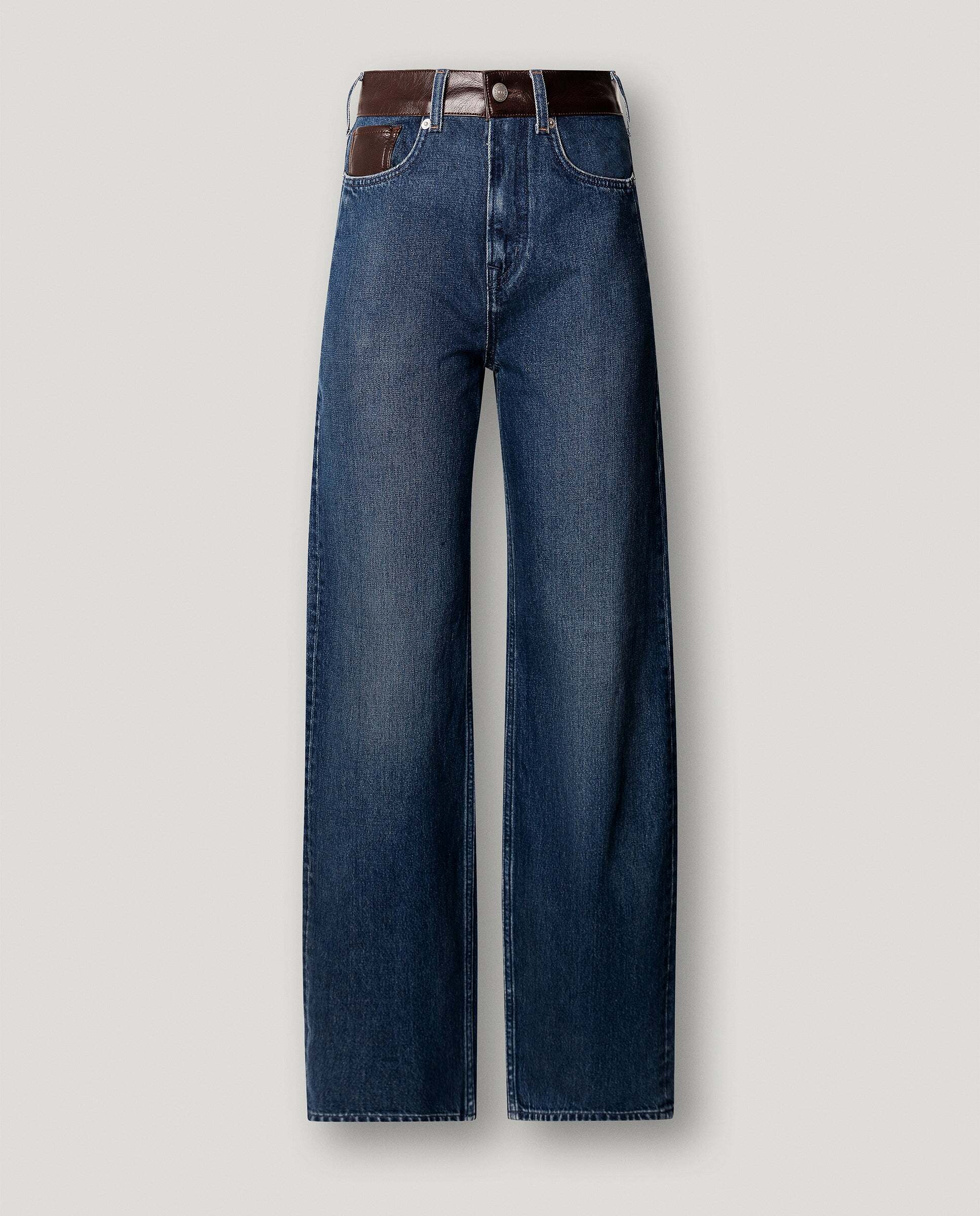 W11 eden hw straight contrast - Pepe Jeans - vaquero de mujer fit recto tiro alto - Azul Azul-6