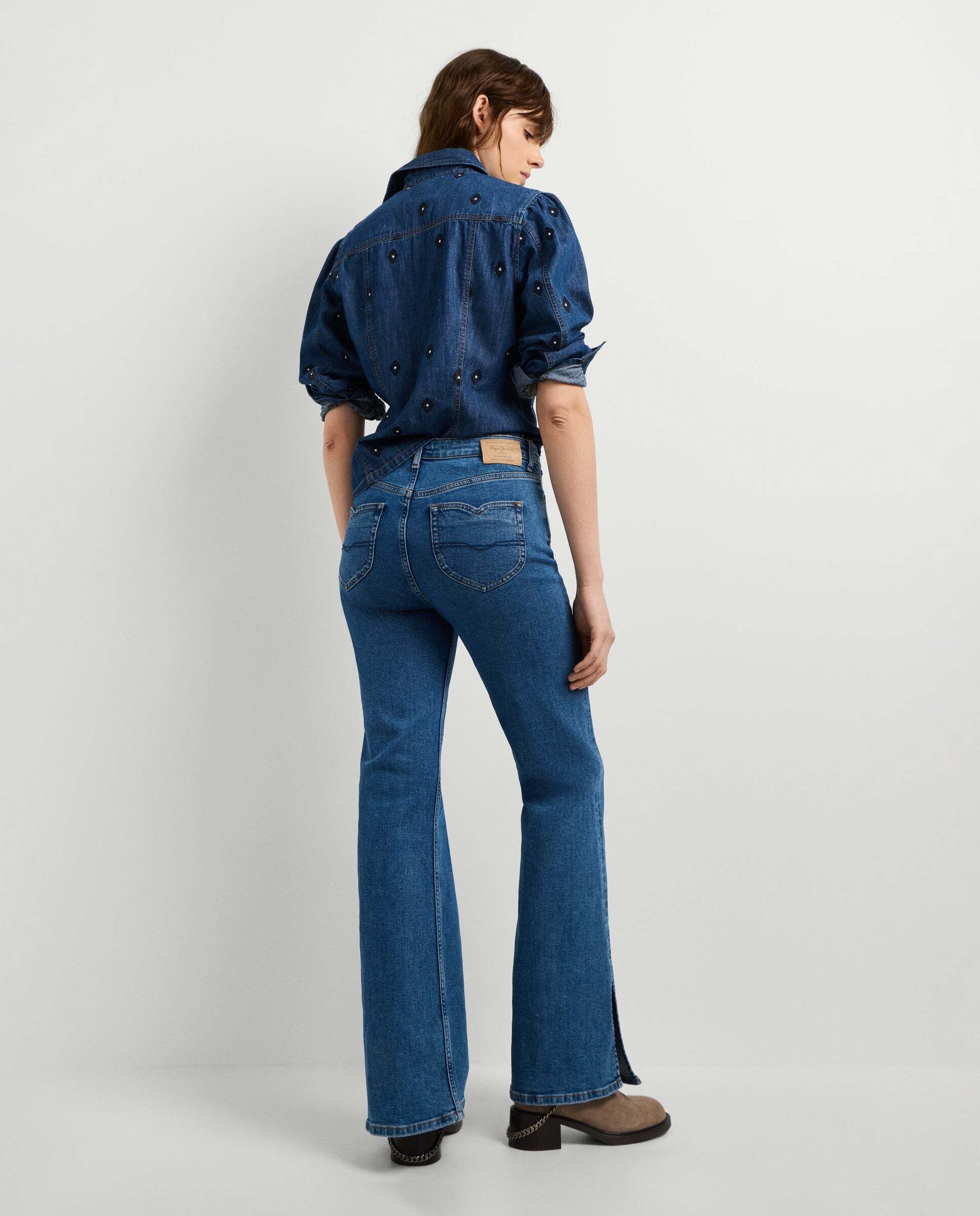Vaquero de mujer fit flare tiro alto - Pepe Jeans - Azul Azul-2