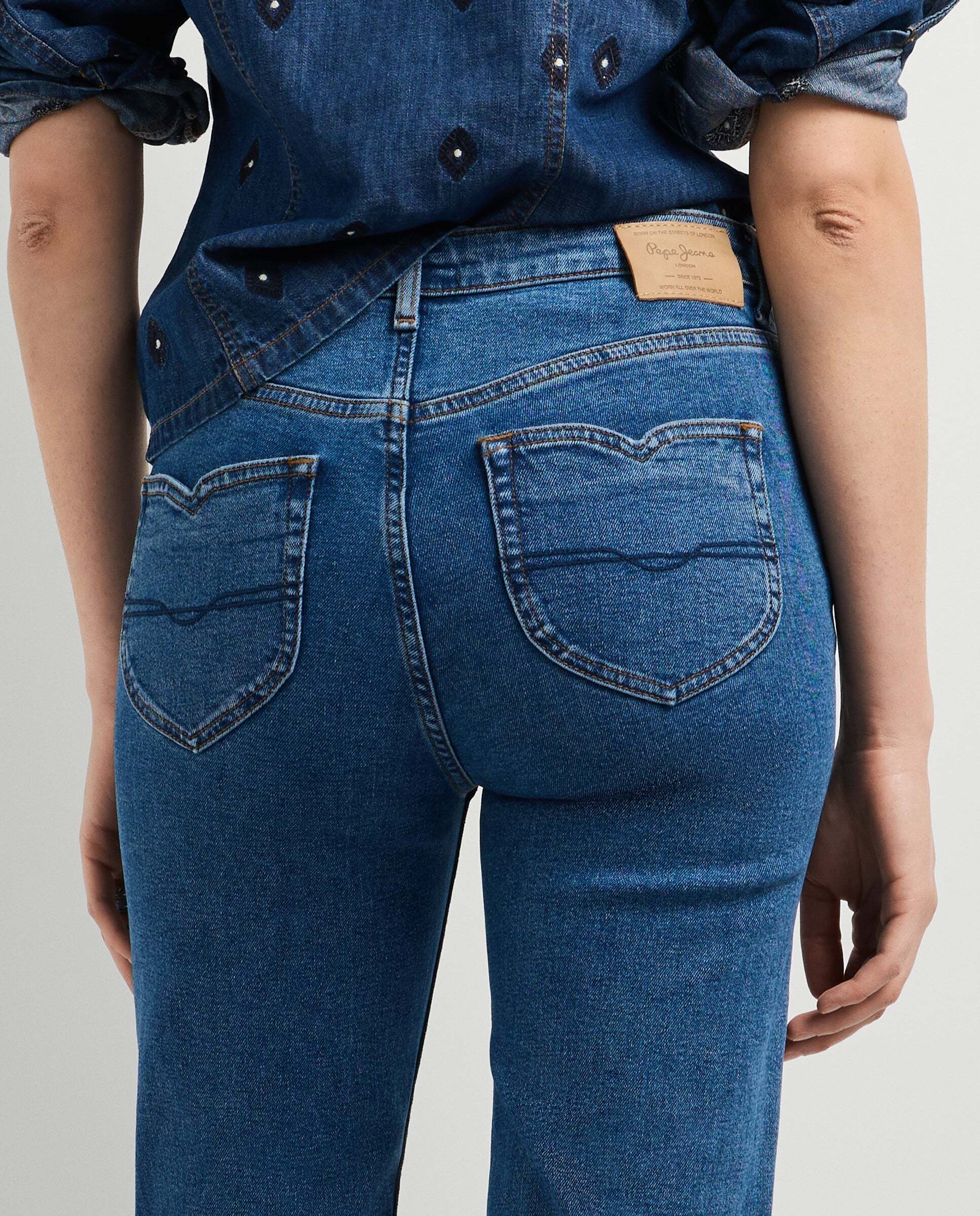 Vaquero de mujer fit flare tiro alto - Pepe Jeans - Azul Azul-3