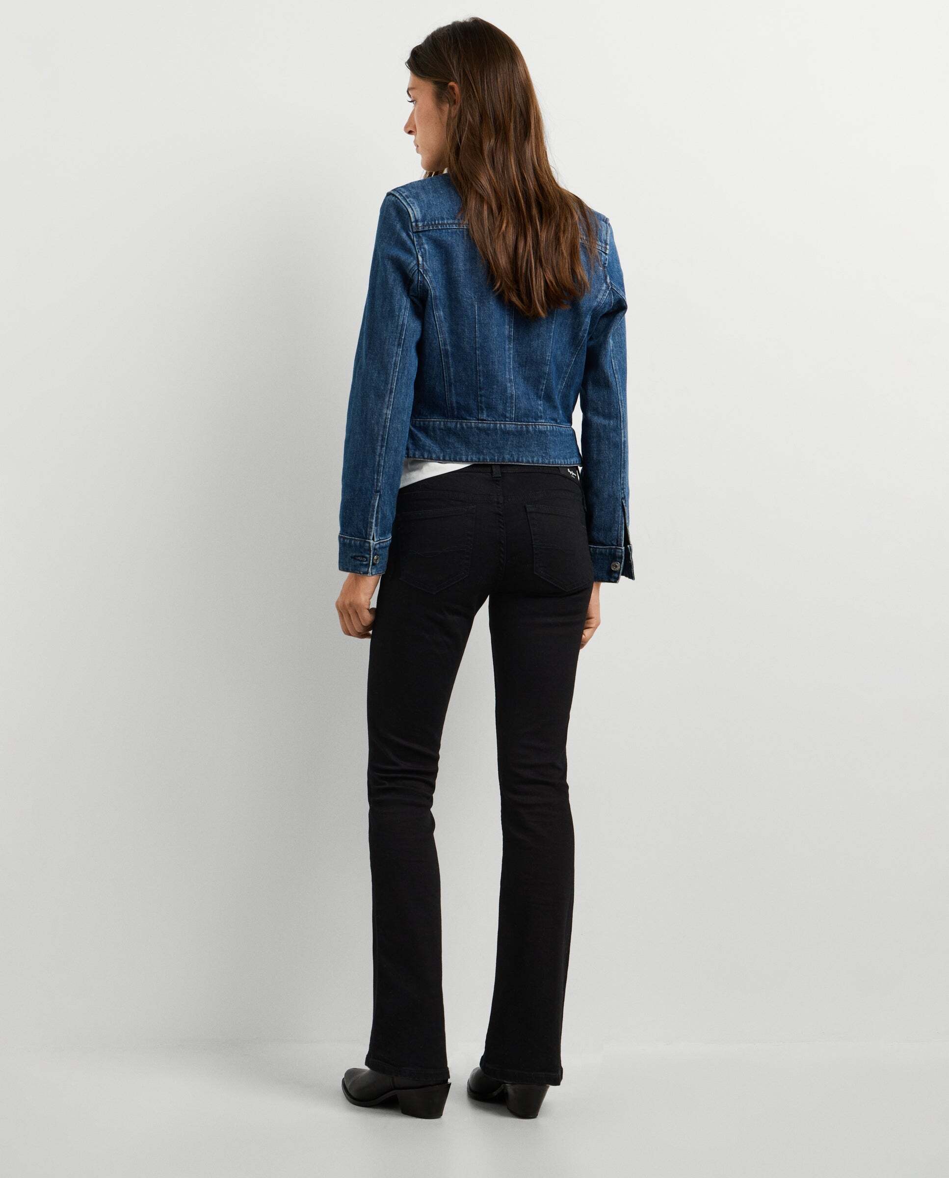 Vaquero de mujer fit flare tiro bajo - Pepe Jeans - Negro Negro-3