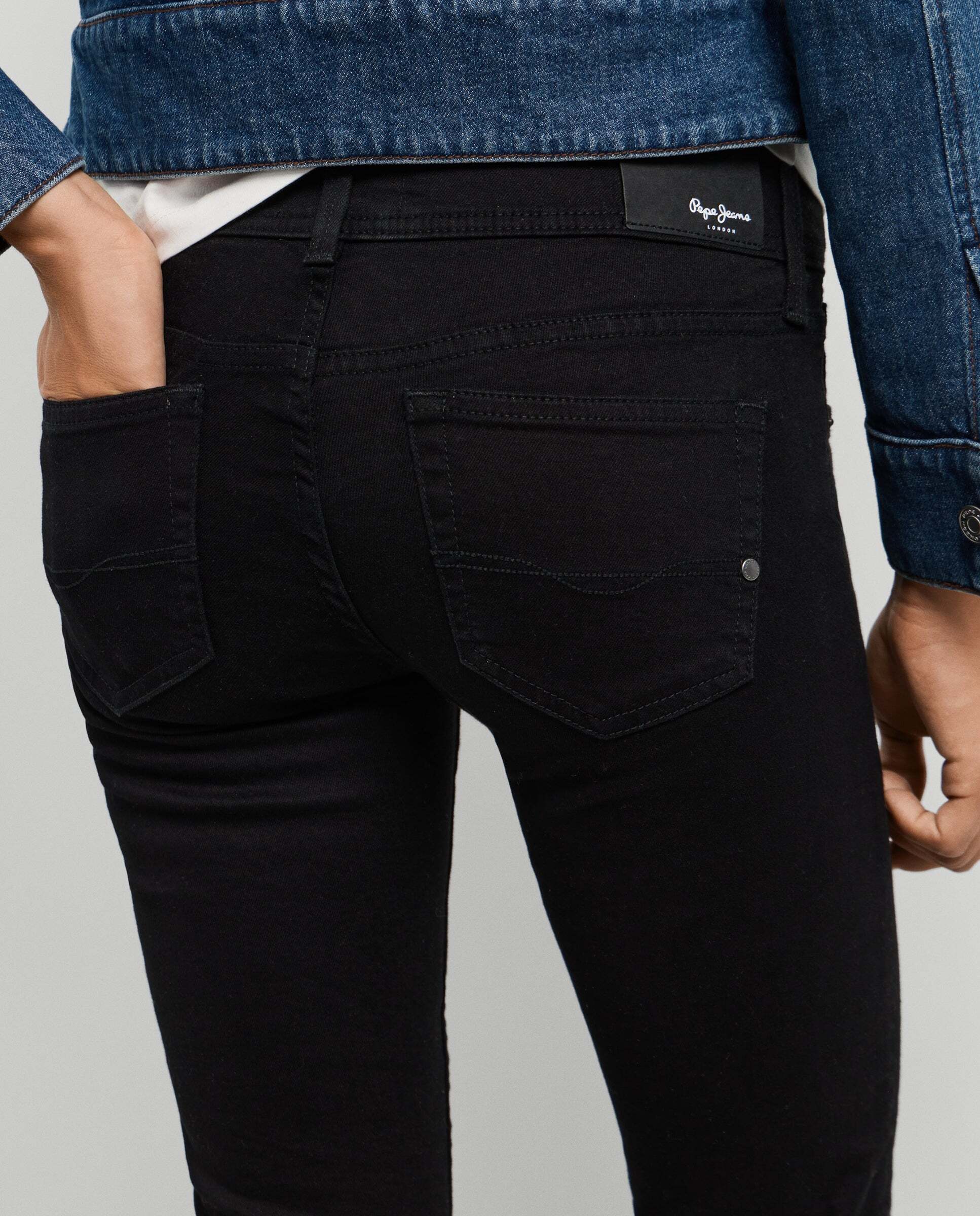 Vaquero de mujer fit flare tiro bajo - Pepe Jeans - Negro Negro-4