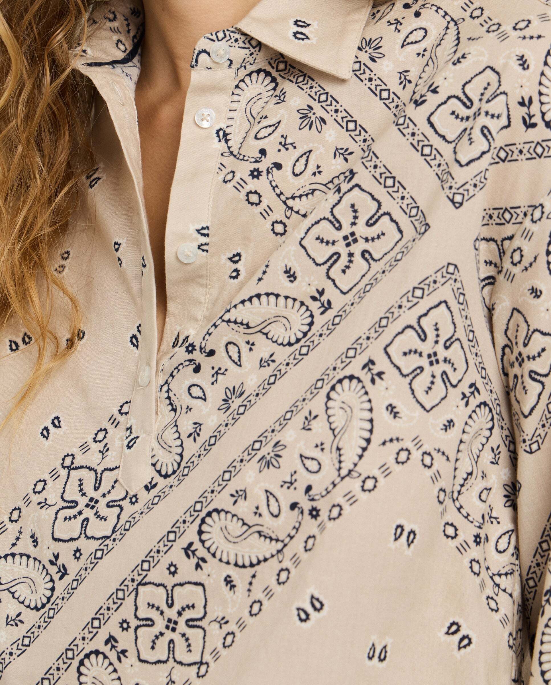 Blusa de mujer estampado bandana - Pepe Jeans - Natural Natural-3