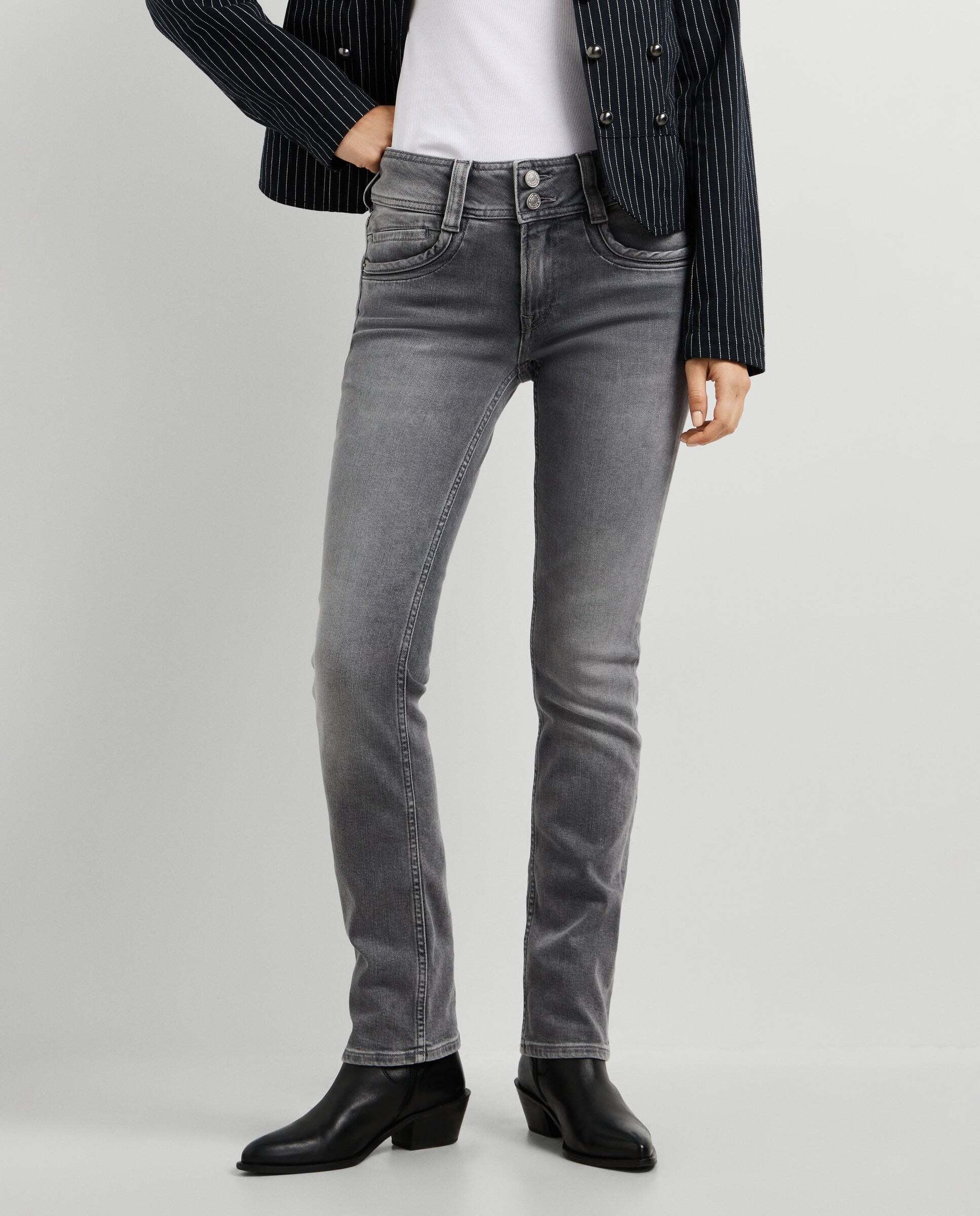 Vaquero de mujer fit slim tiro medio - Pepe Jeans - Gris Gris-2