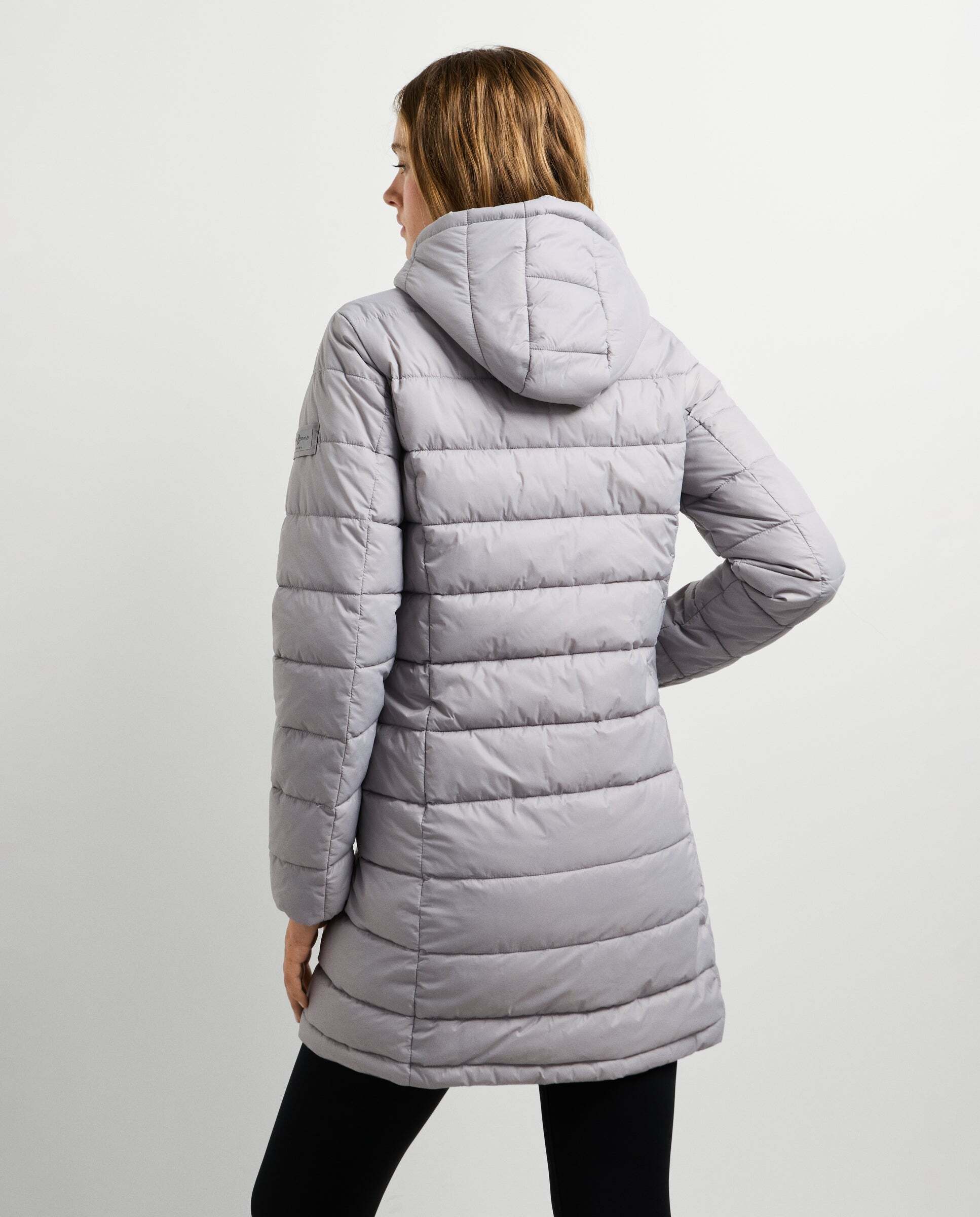 Plumífero de mujer largo con capucha - Pepe Jeans - Gris Gris-3