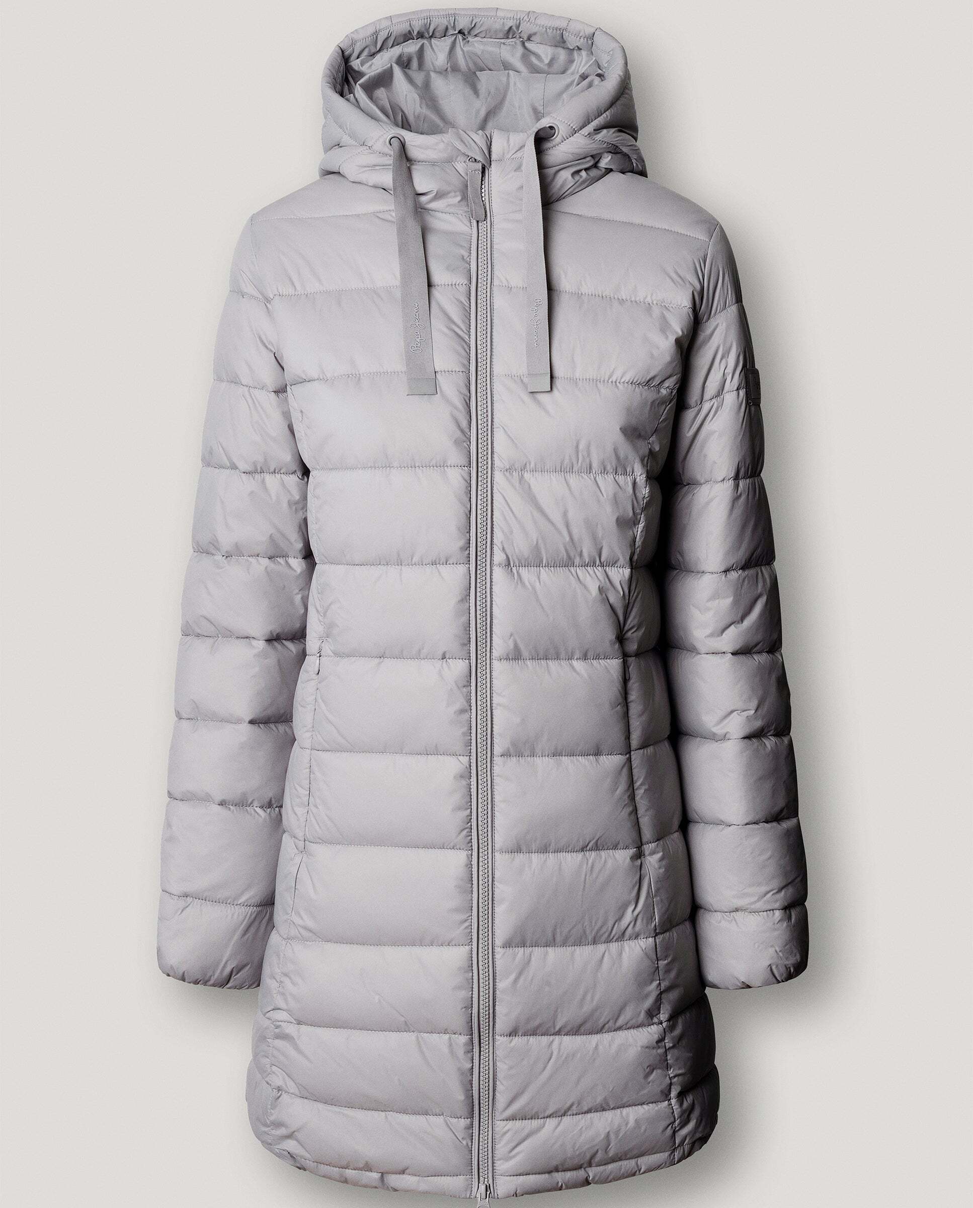 Plumífero de mujer largo con capucha - Pepe Jeans - Gris Gris-6