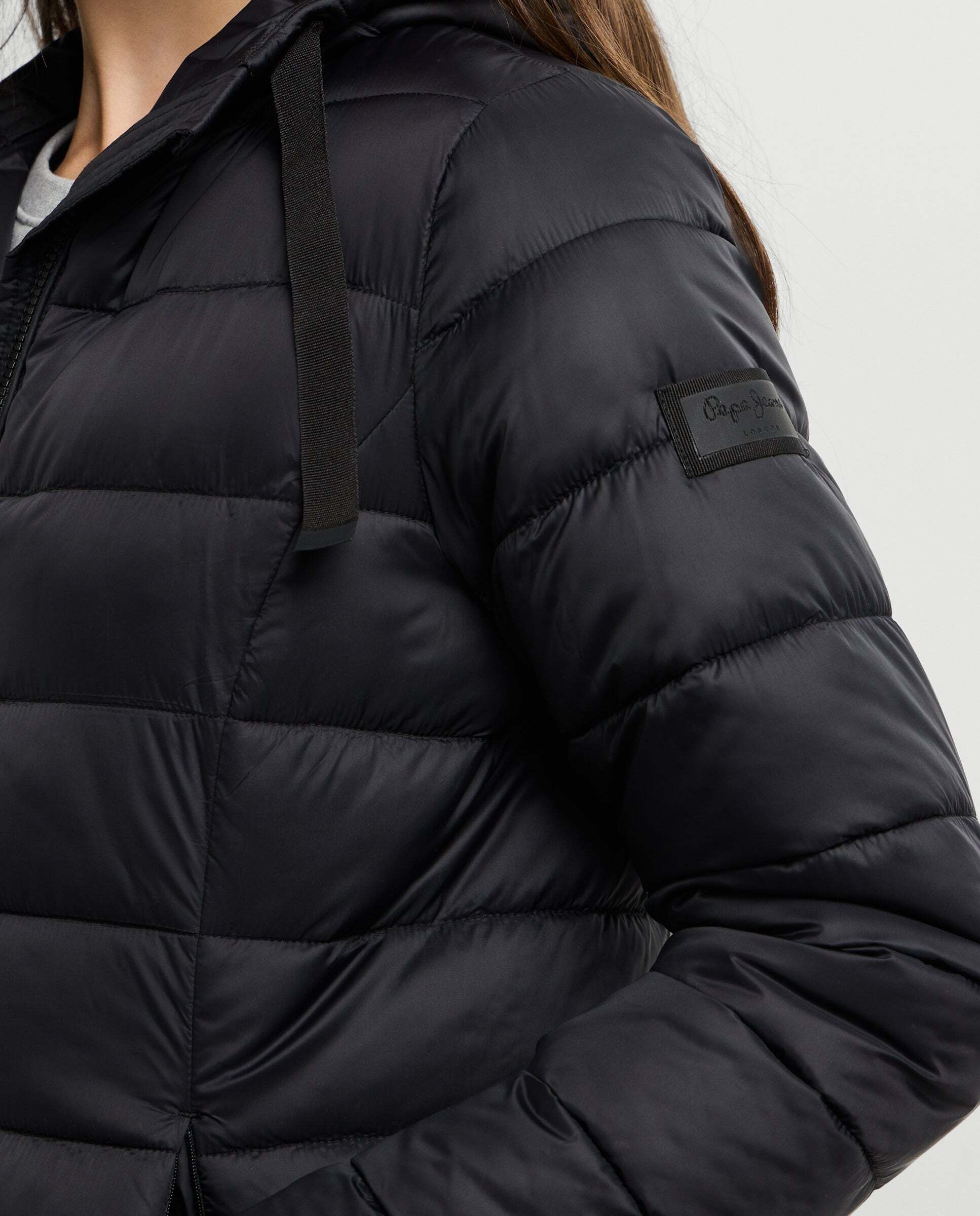 Plumífero de mujer largo con capucha - Pepe Jeans - Negro Negro-4