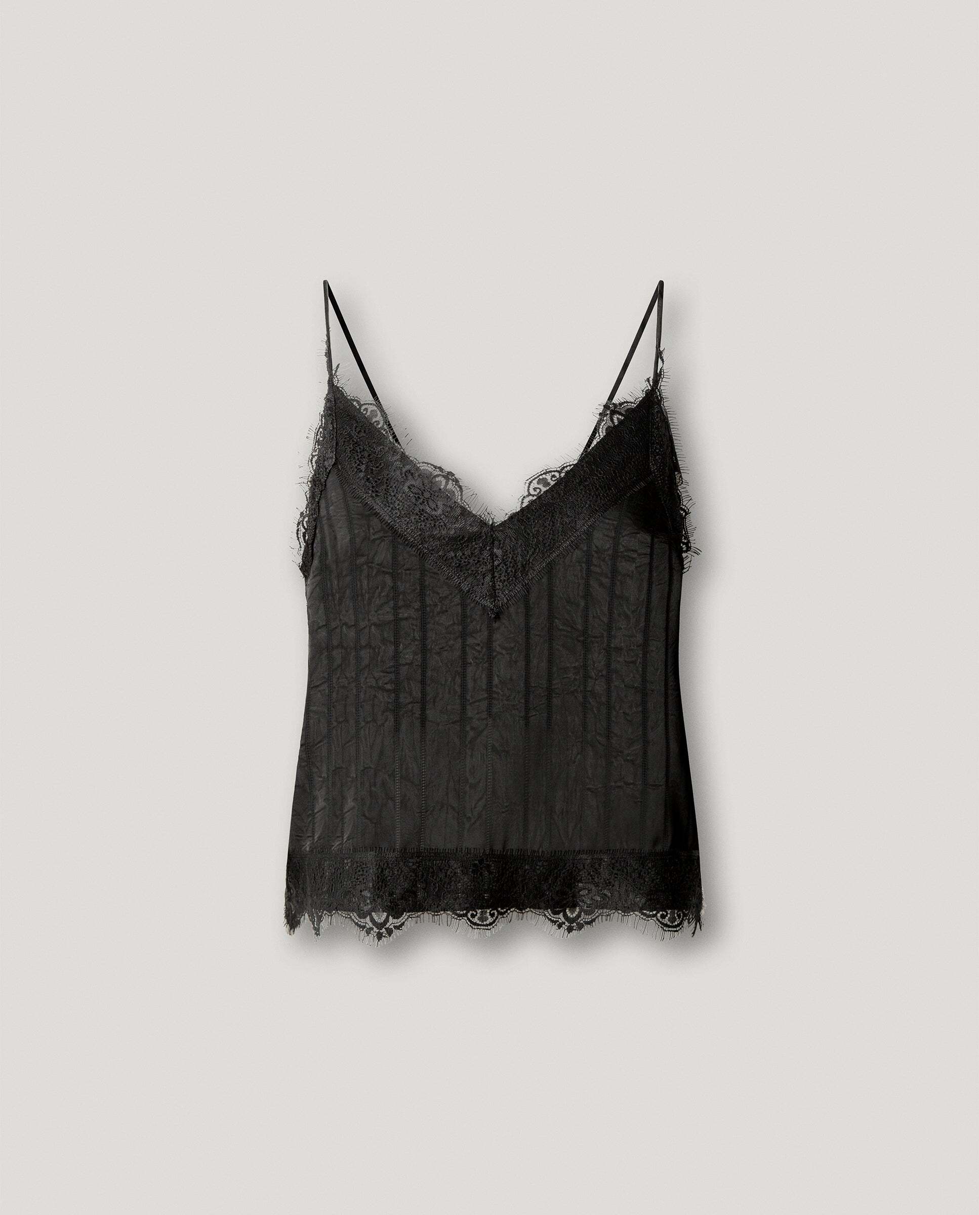 Top de mujer tirantes en satén - Pepe Jeans - Negro Negro-6