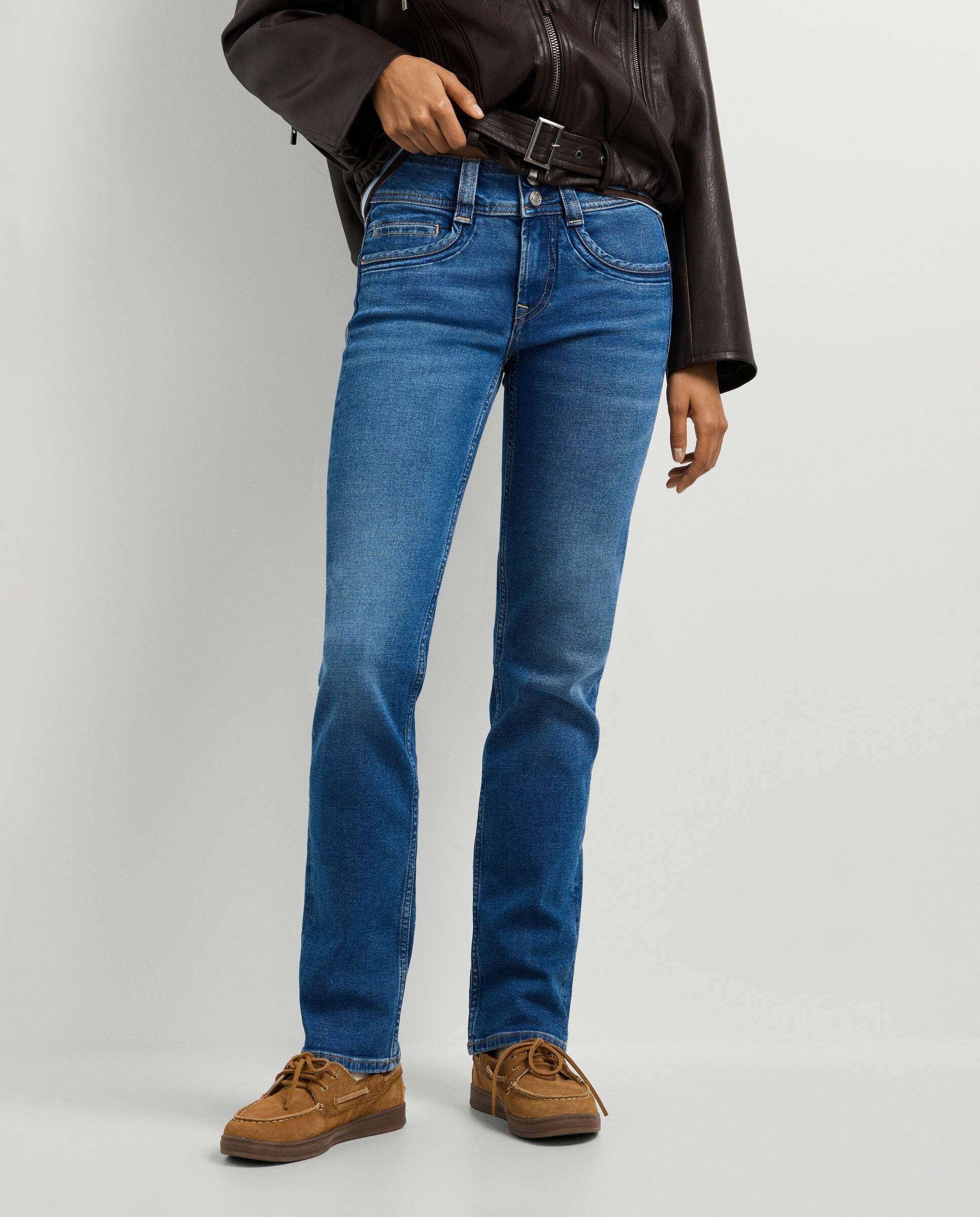 Vaquero de mujer fit slim tiro medio - Pepe Jeans - Azul Azul-2