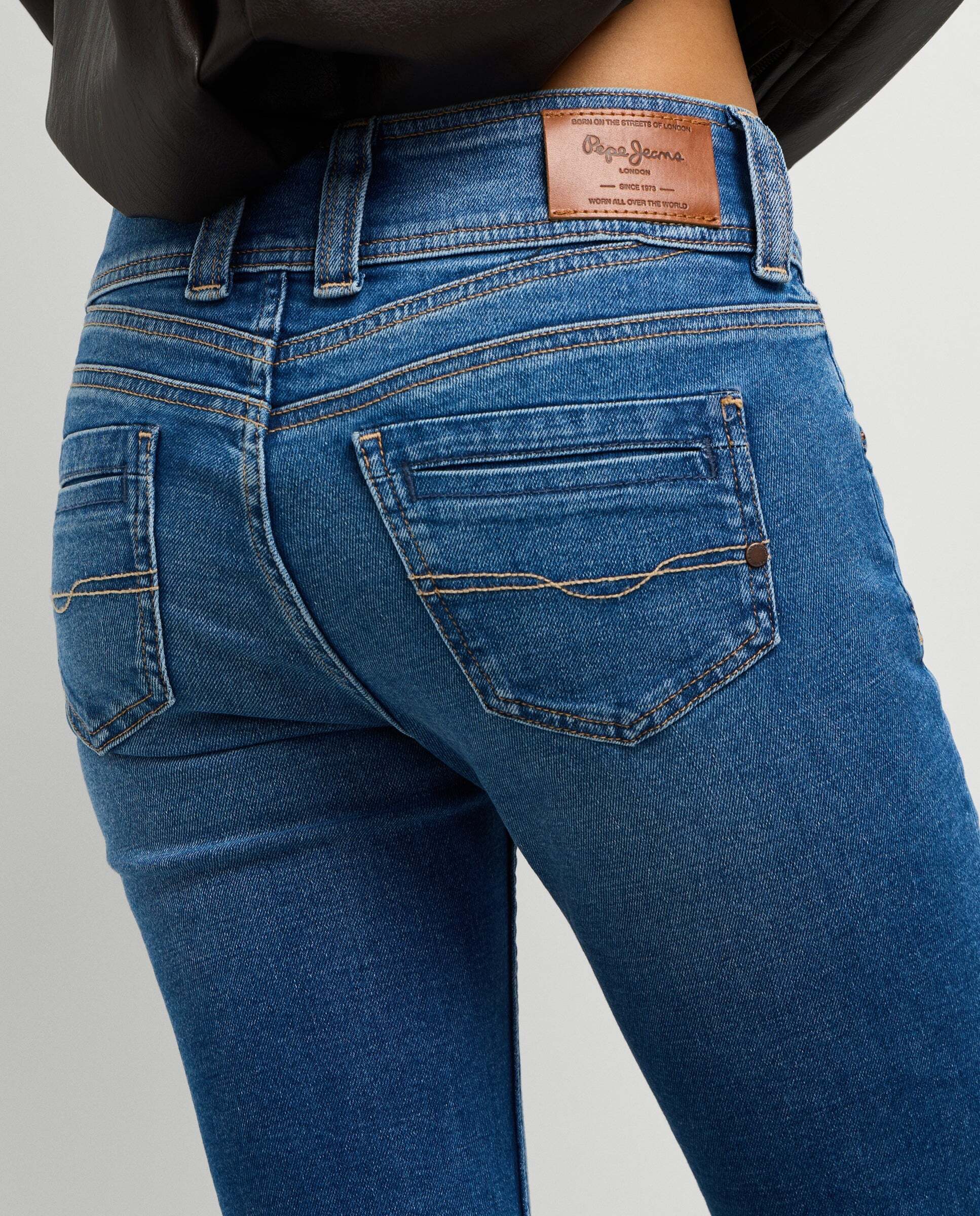 Vaquero de mujer fit slim tiro medio - Pepe Jeans - Azul Azul-4