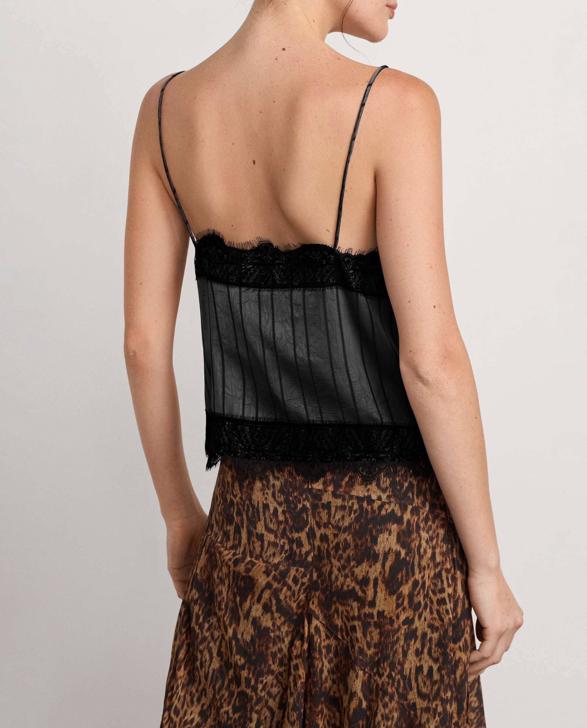 Top de mujer tirantes en satén - Pepe Jeans - Negro Negro-3