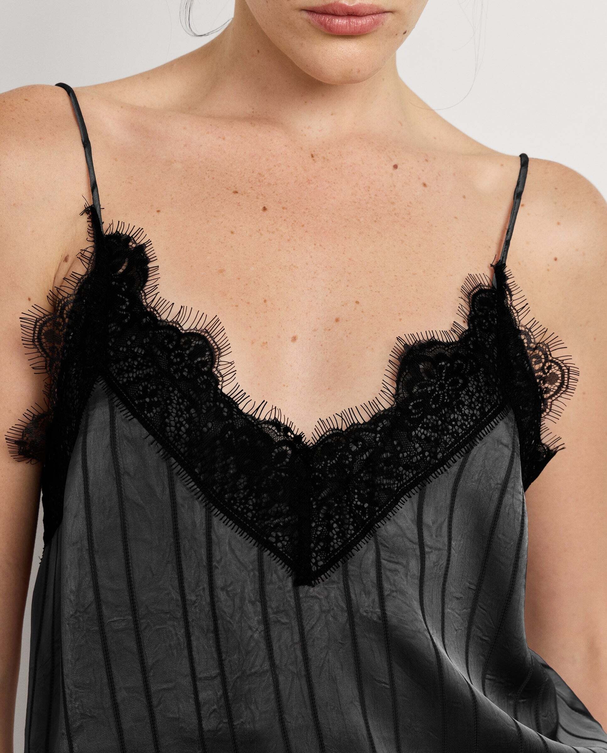 Top de mujer tirantes en satén - Pepe Jeans - Negro Negro-4
